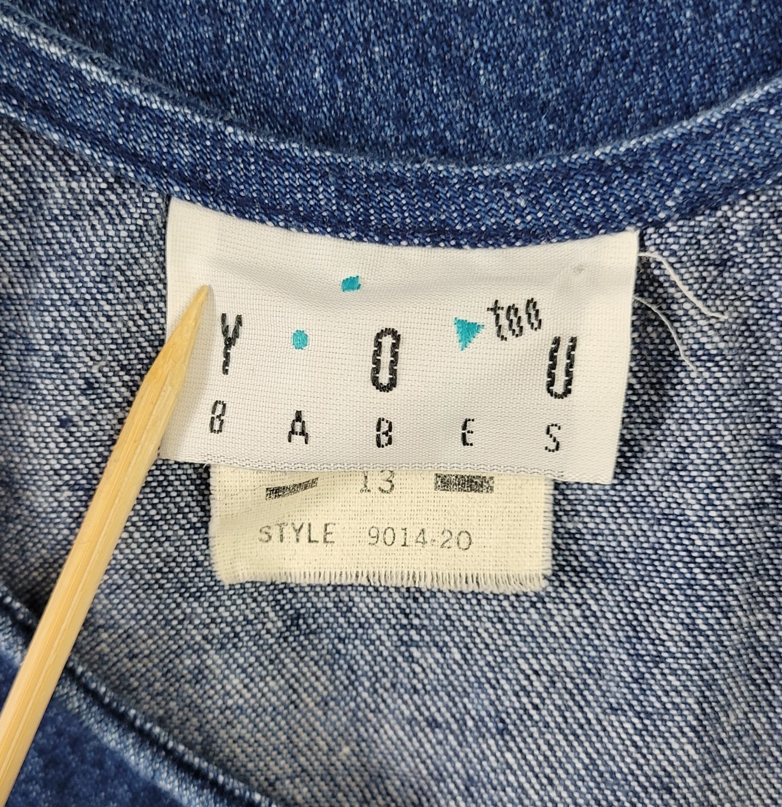Vintage You Too Babes Denim Jumper w Dropwaist & Pockets Size 13