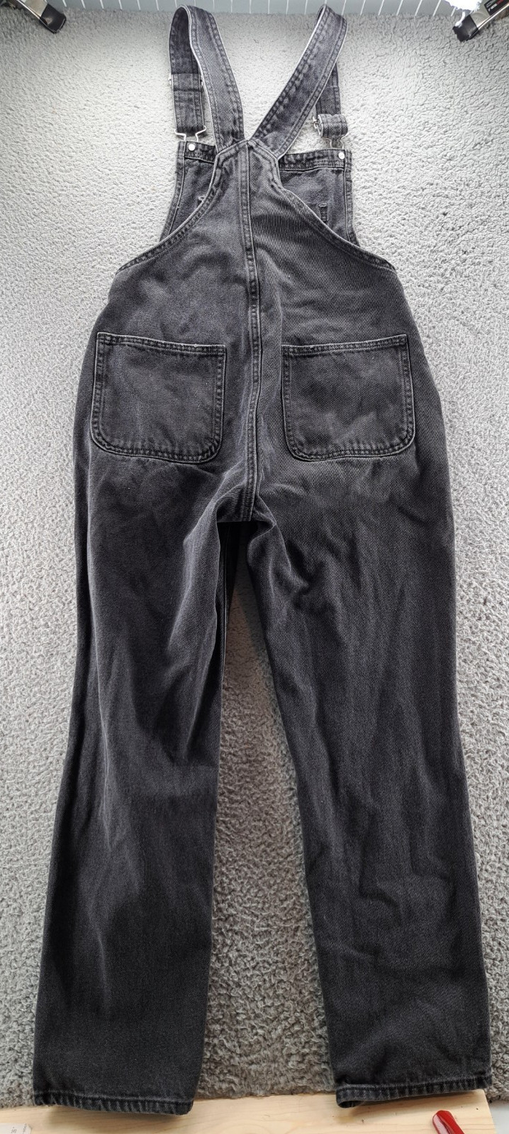 Arizona Jean Bib Overalls Womens Small Black Gray Distressed Farm Chore 30×26.5