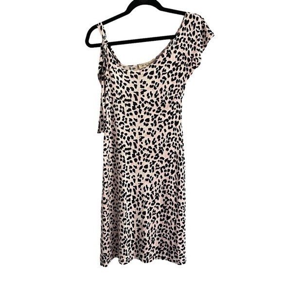 See by Chloe Pink Leopard Print Silk Jersey Asymmetric Dress – 6 🇮🇹