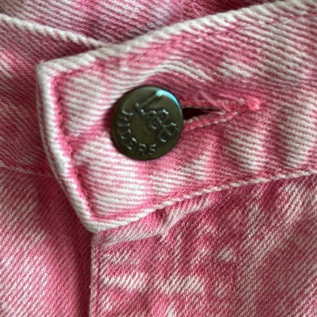 Vintage PINK stone wash/acid wash high waist LEE jeans 80s western Barbie 13 Med