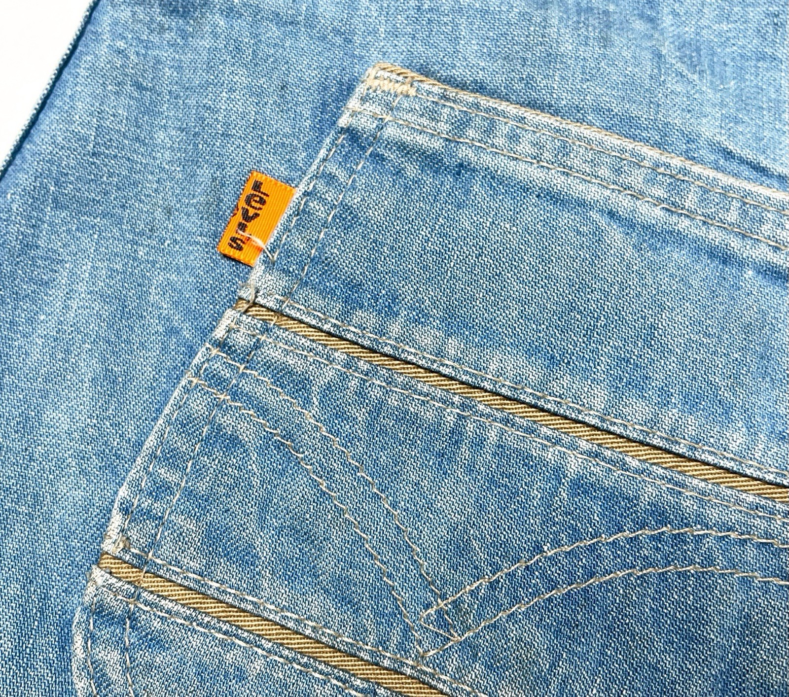 【RARE】Vintage 1978 Levi’s ✤ Fresh Produce Bell Bottom Orange Tab Jeans Fit 27×32