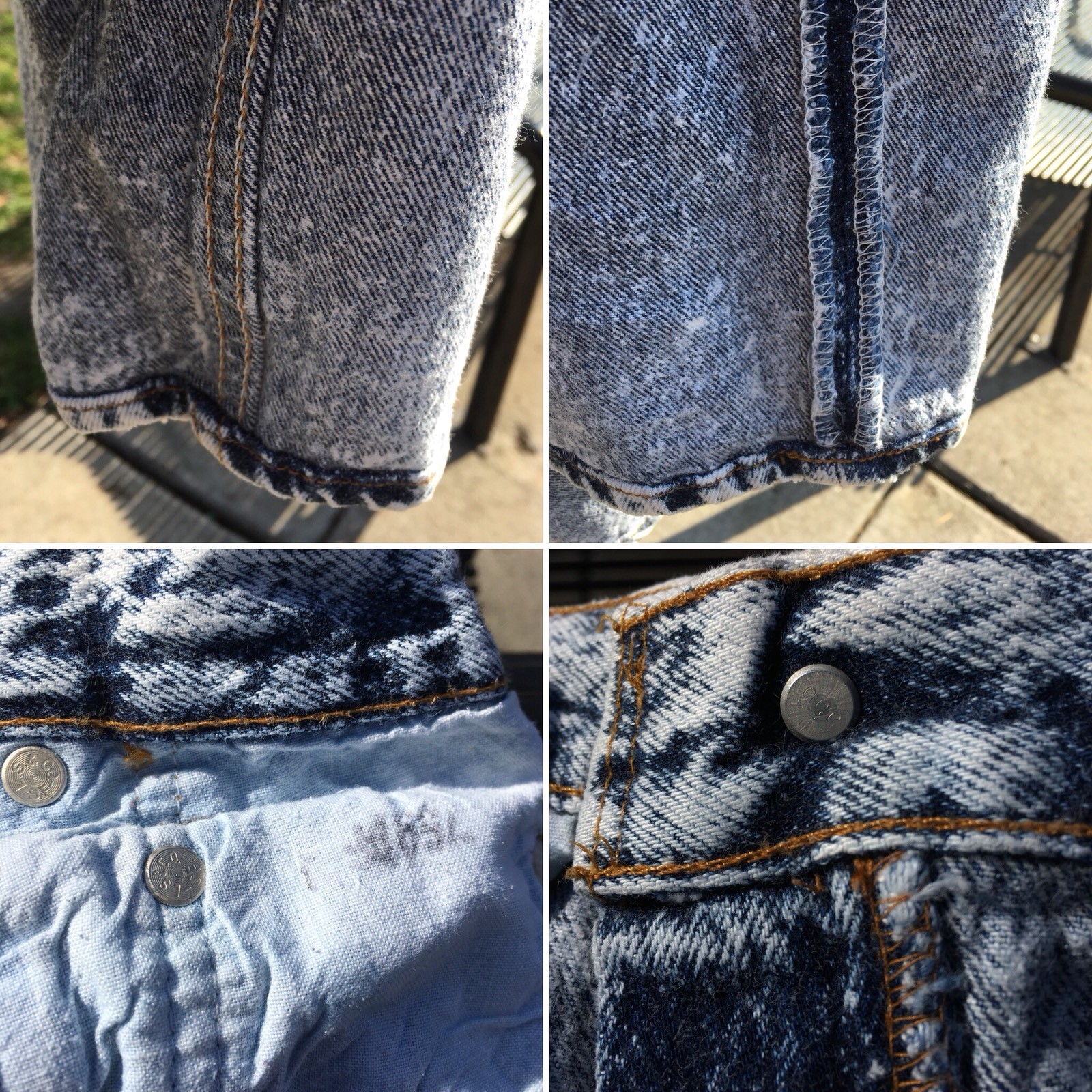 Vintage Levi’s Button Fly 701 Student Jeans Acid Wash W 27 L 28 USA 80s 90s