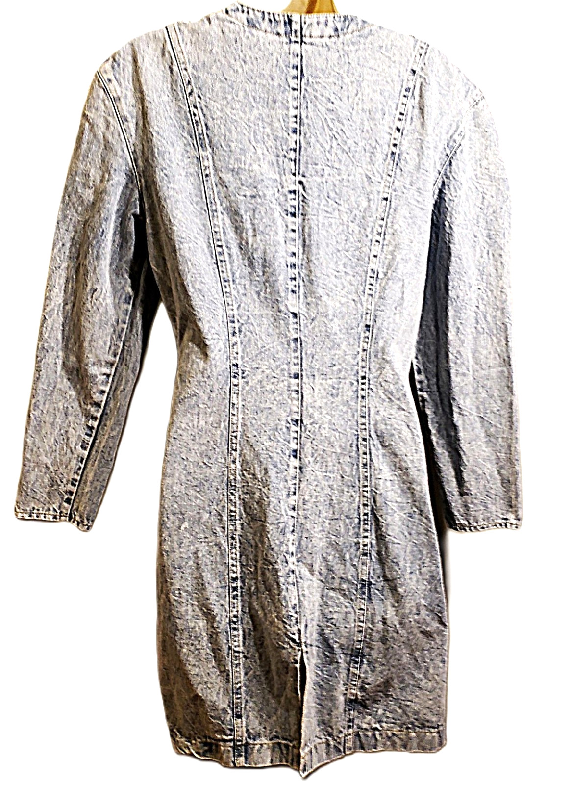 Denim Military Style Denim Dress by RAMPAGE 90s w Brass Buffalo Buttons L