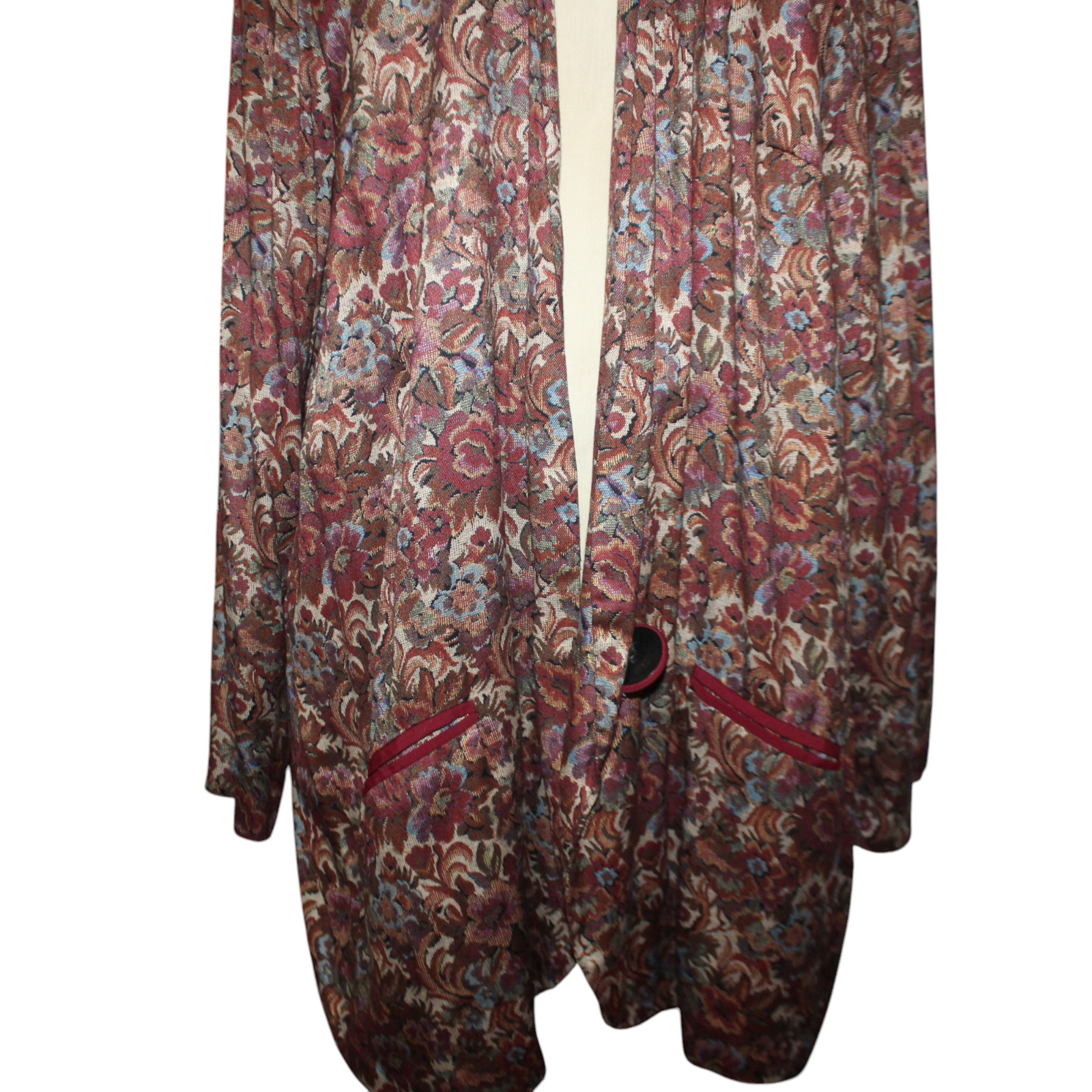 VINTAGE BGB LTD Cardigan Sz L Grandma Sweater 80s Retro Artsy Maximalism Top