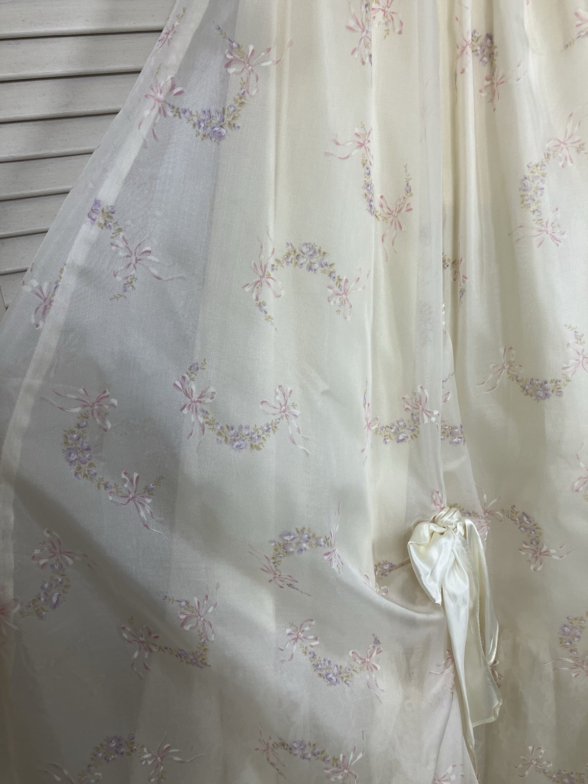 VTG Gunne Sax Wedding Dress Prairie Bows Ivory Lace Victorian Hoop Skirt Sz 5 Xs