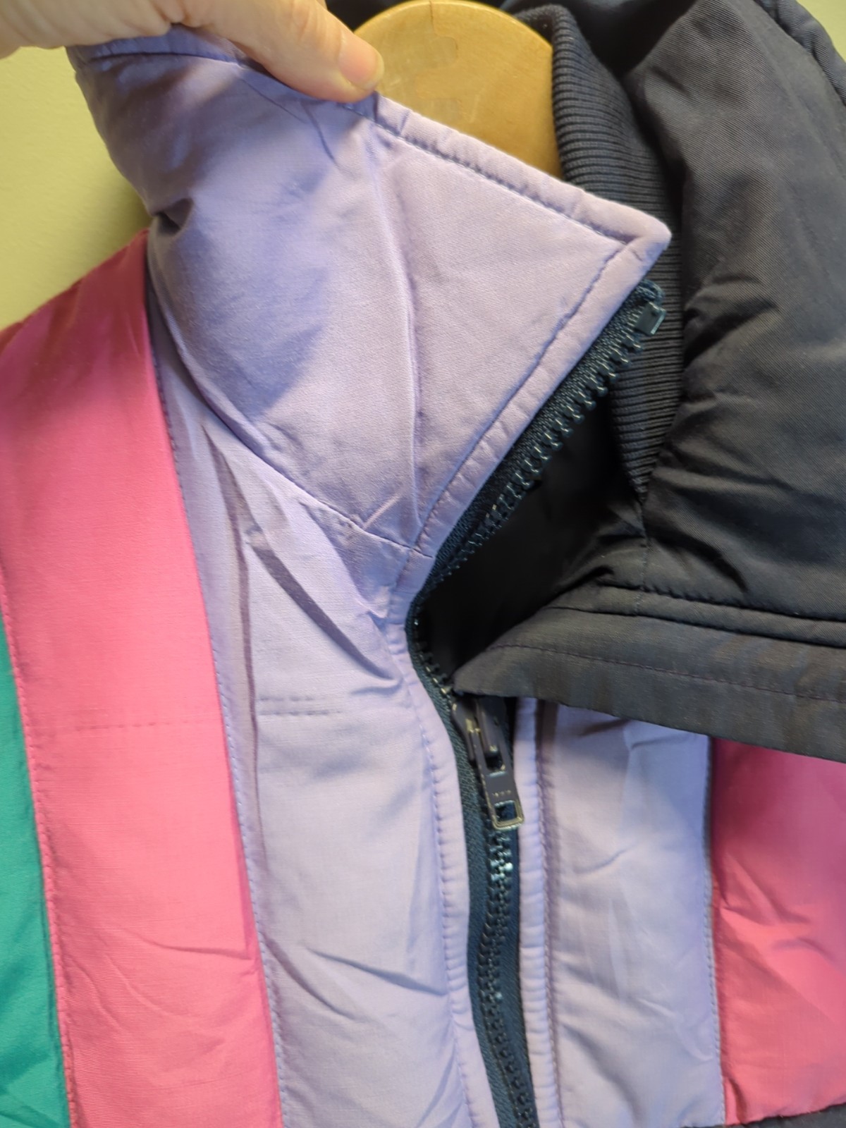Vintage 80s ROFFE Ski Puffer Down Jacket Colorblocked Women’s S/M USA EUC READ