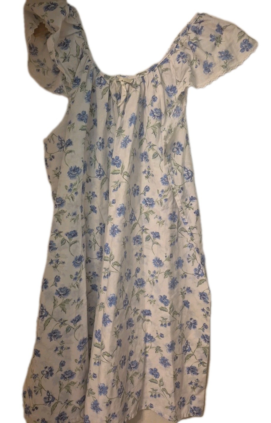 VTG Ship N Shore Nightgown & Robe Housecoat Pearl Buttons Rose Lace 1X NWOT