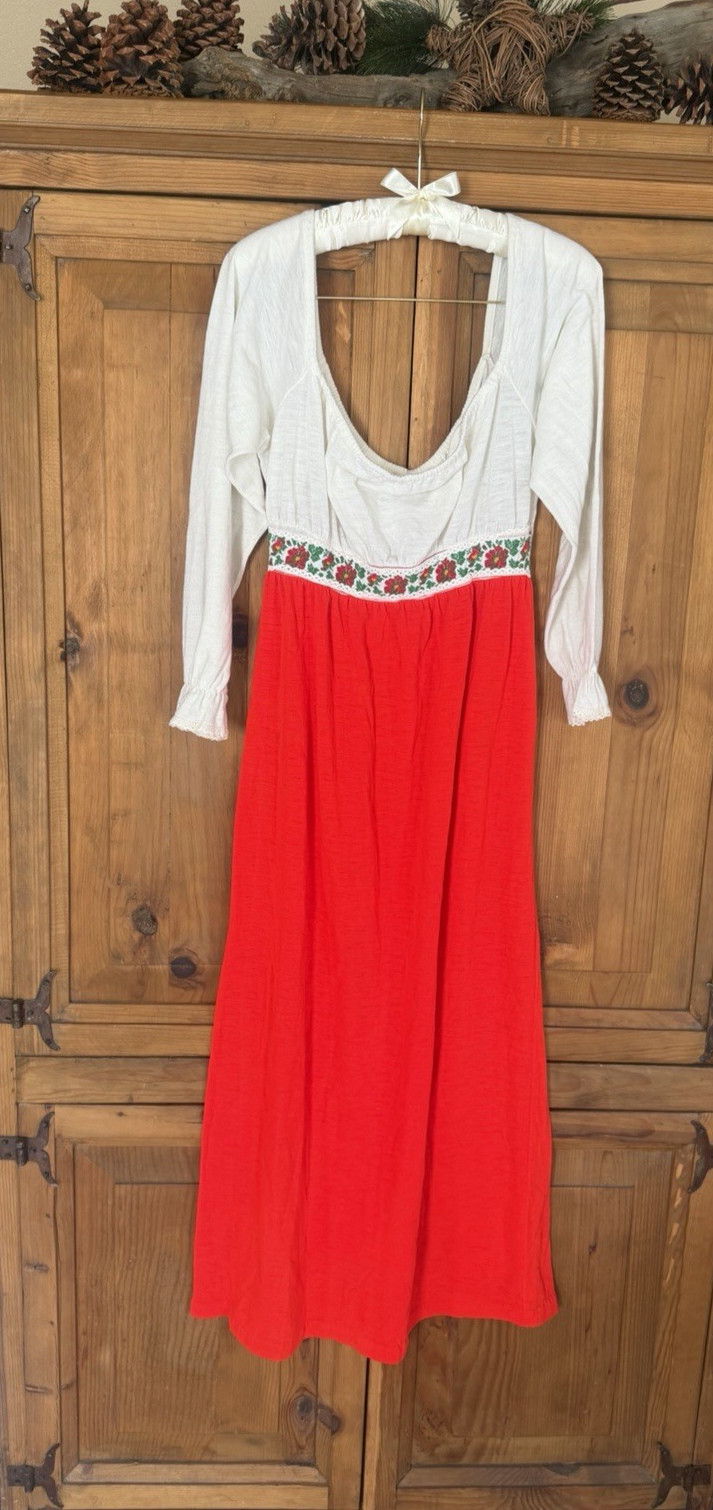 70s JC PENNEYS Jr ROBE? DRESS? 7/9 Hippie Prairie Cottage Maxi Dress #237
