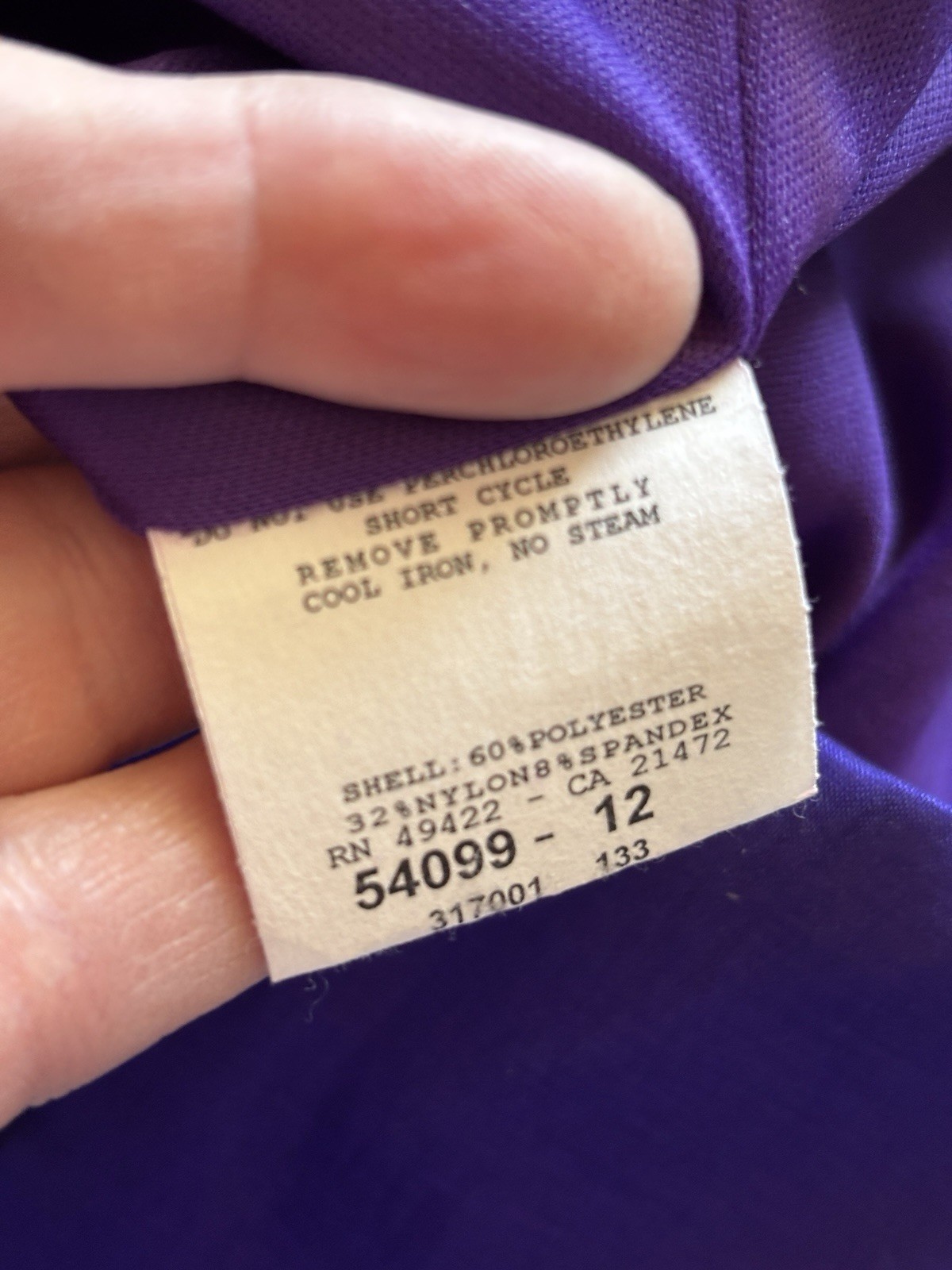 Y2K Jessica McClintock Body Con 3D Mini Wiggle Ruched Strapless Dress Purple 10