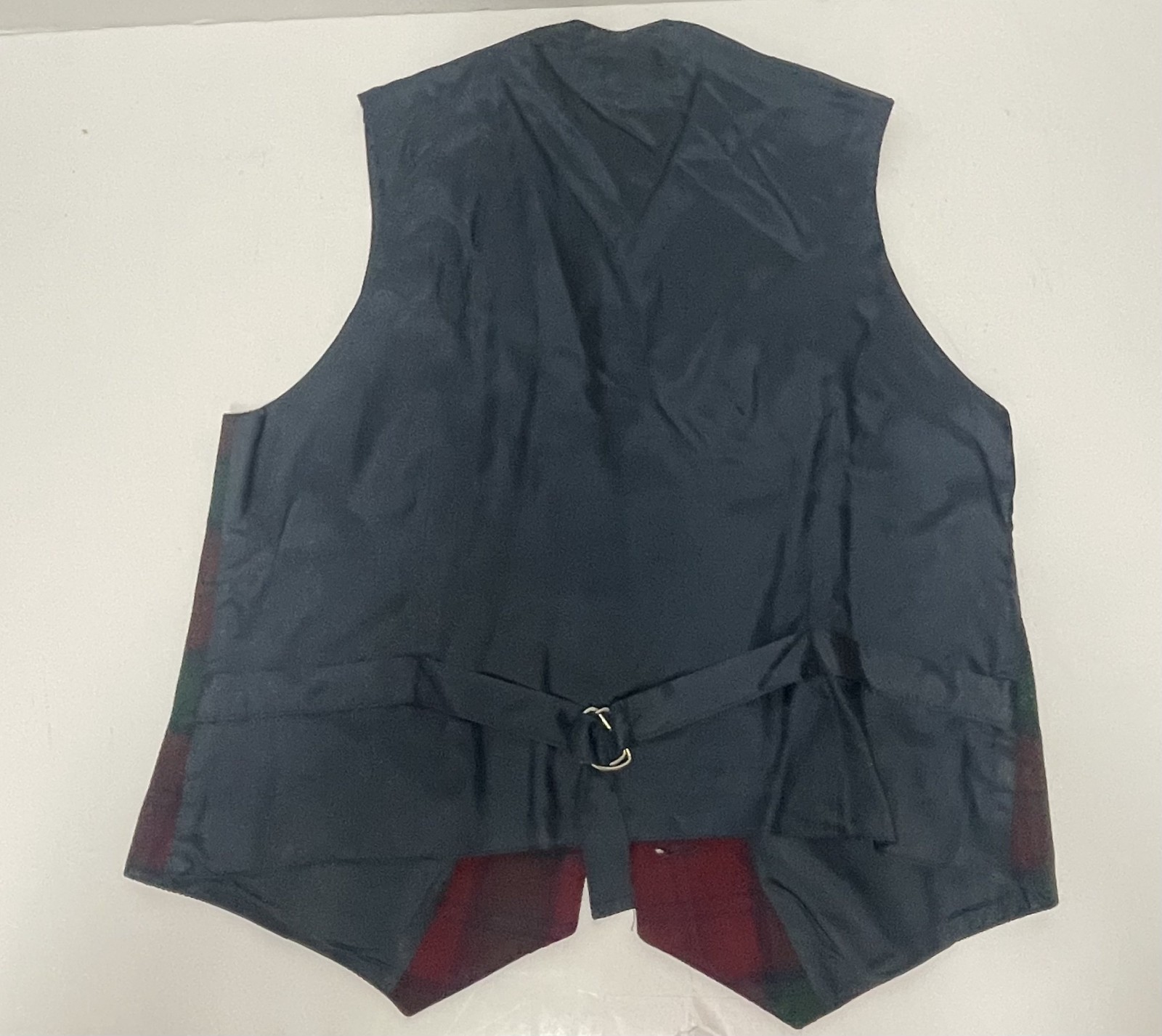 Vintage 90’s Edinburgh Women’s Vest 100% Pure New Wool Plaid Tie Waist Size 12