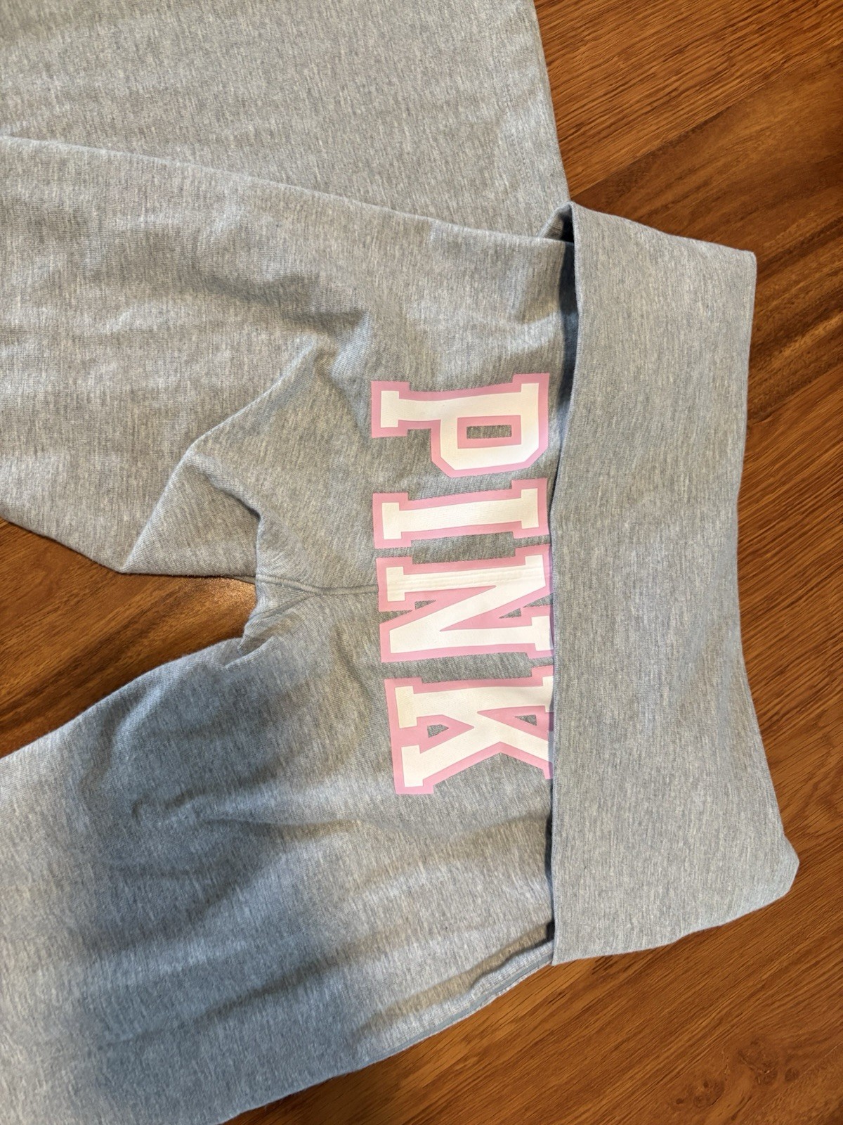 Y2K foldover yoga flares ALL-DAY COTTON Leggings heather grey & pink