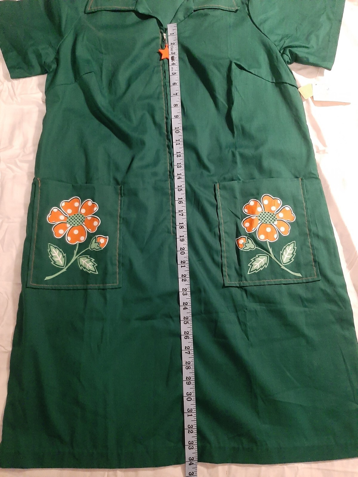 Vintage Retro NWT Sue Sherry Kodel Flower Dress 1960 / 70s Green