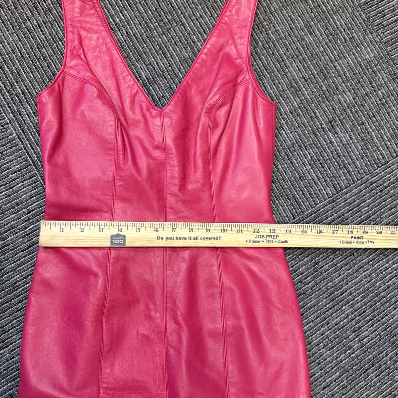VTG 90’s Vakko Pink Leather Body Con sleeveless Barbie dress size 02