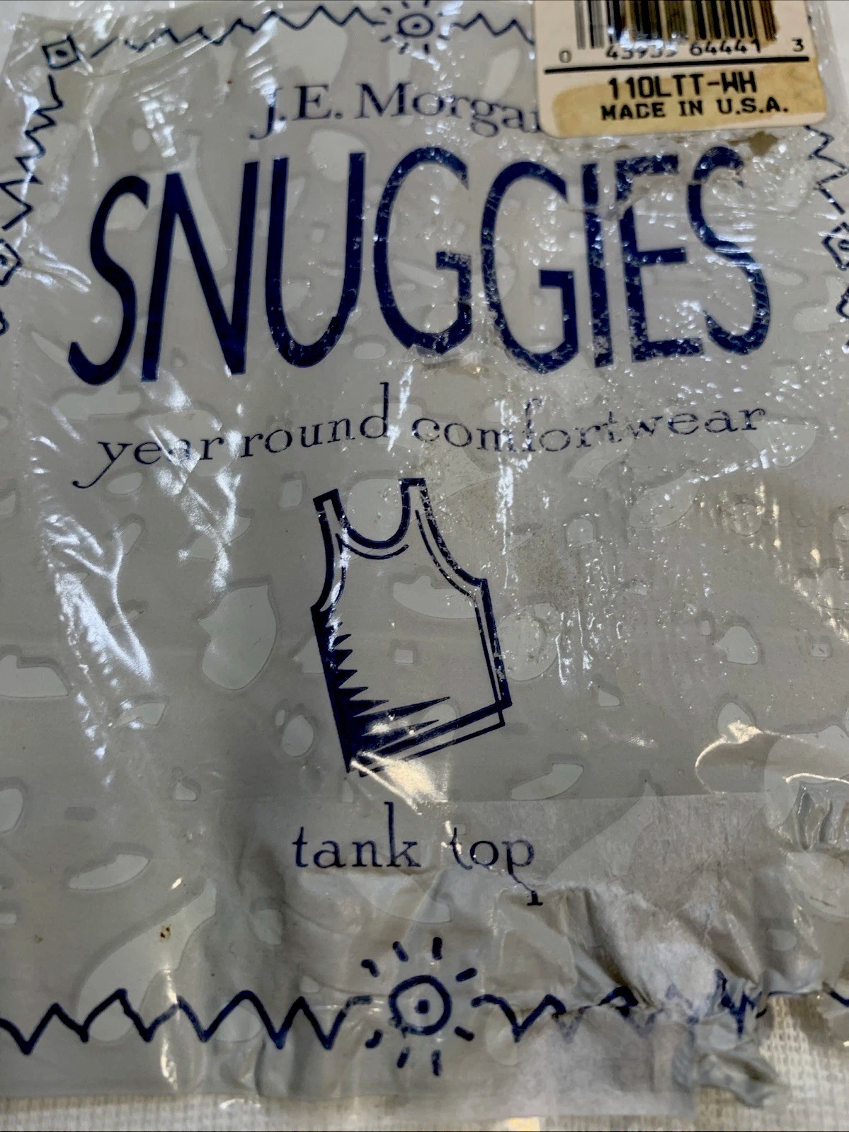 Vintage Snuggies Tank Top Vest New Small 32-34 USA J.E Morgan Comfortwear Ribbed