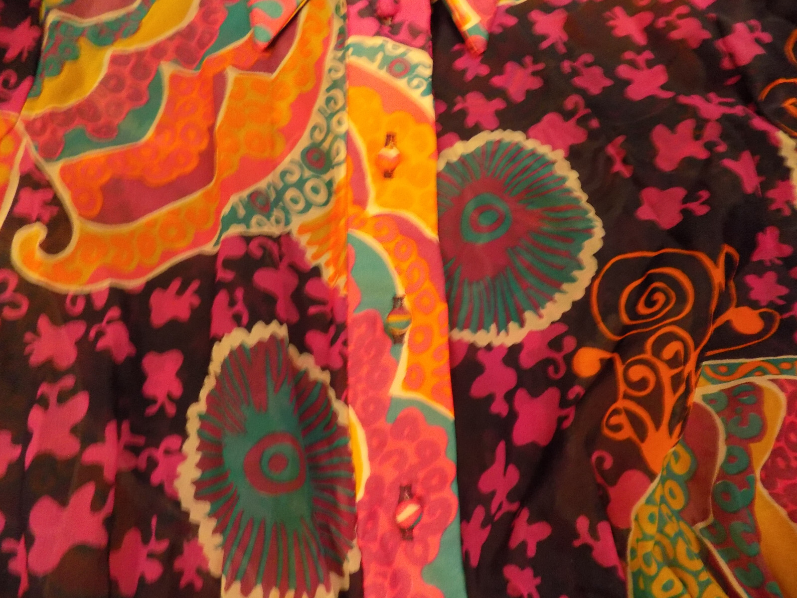 Don Luis vtg Halter Maxi Dress & Sheer Jacket BOLD Groovy Purple Orange Pink M