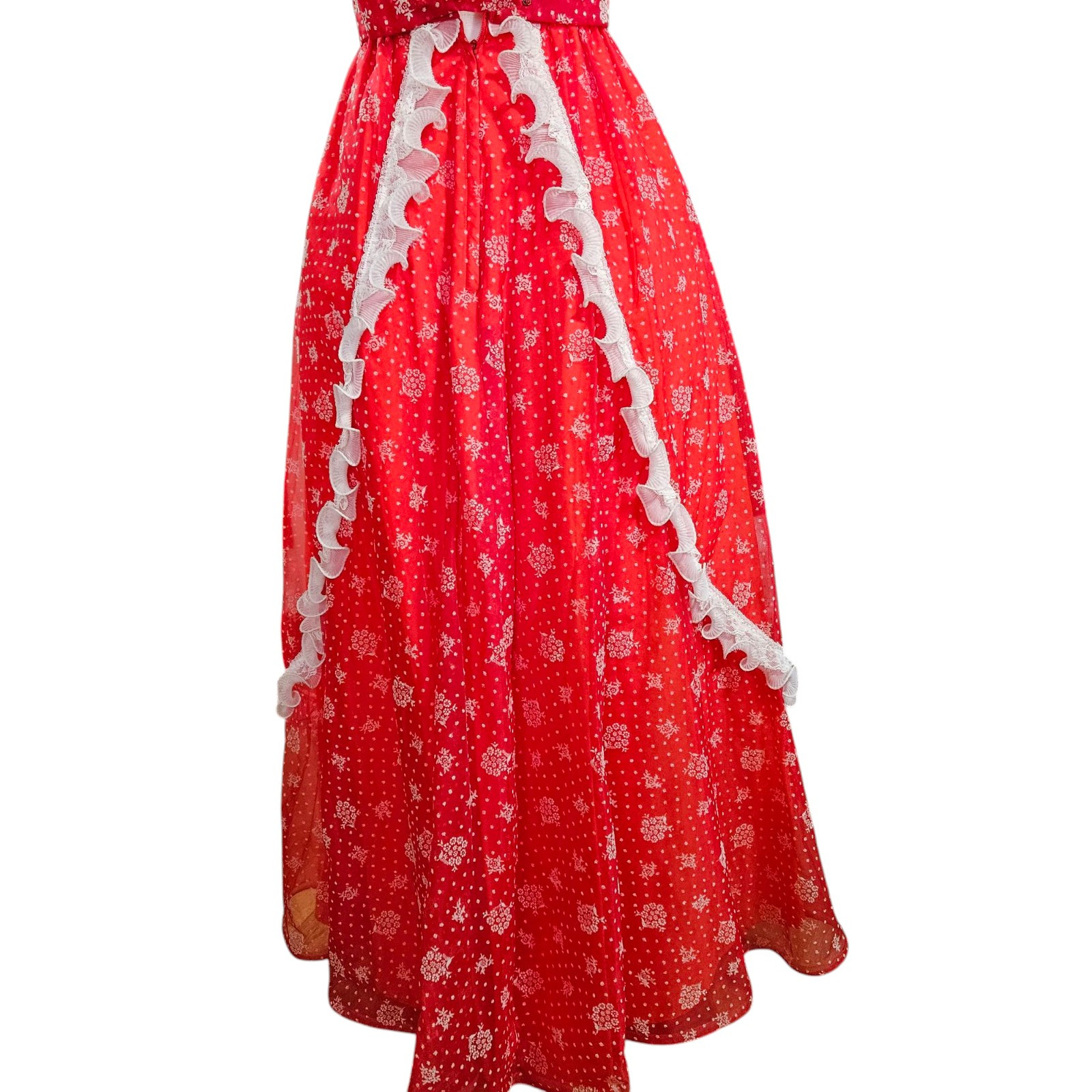 Vintage Nadine Dress Size 5 Chiffon Lined Crinoline Cottage Core Modest Prom