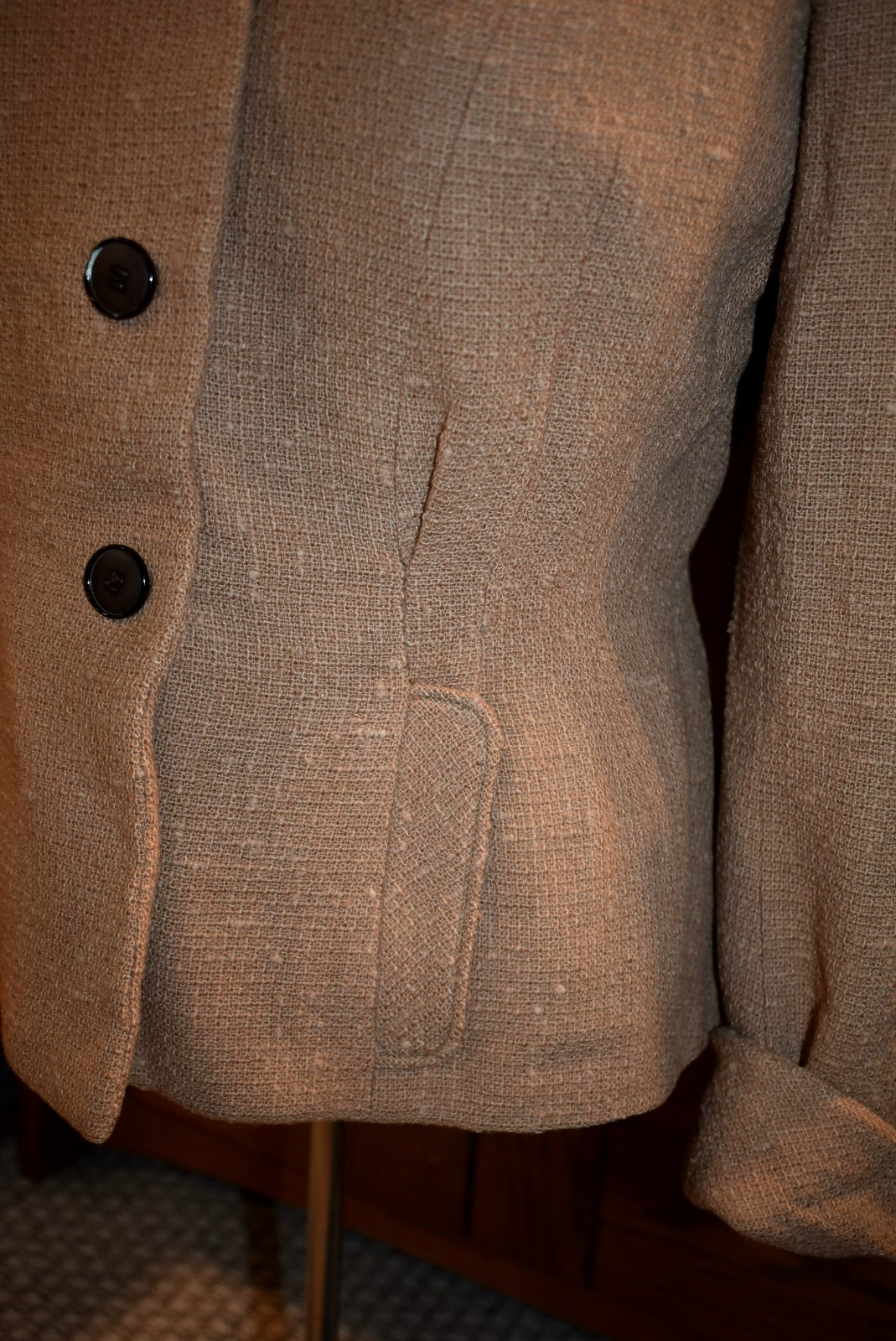 Vintage 1950s Nubby Fitted Ladies’ Jacket Blazer – S/M