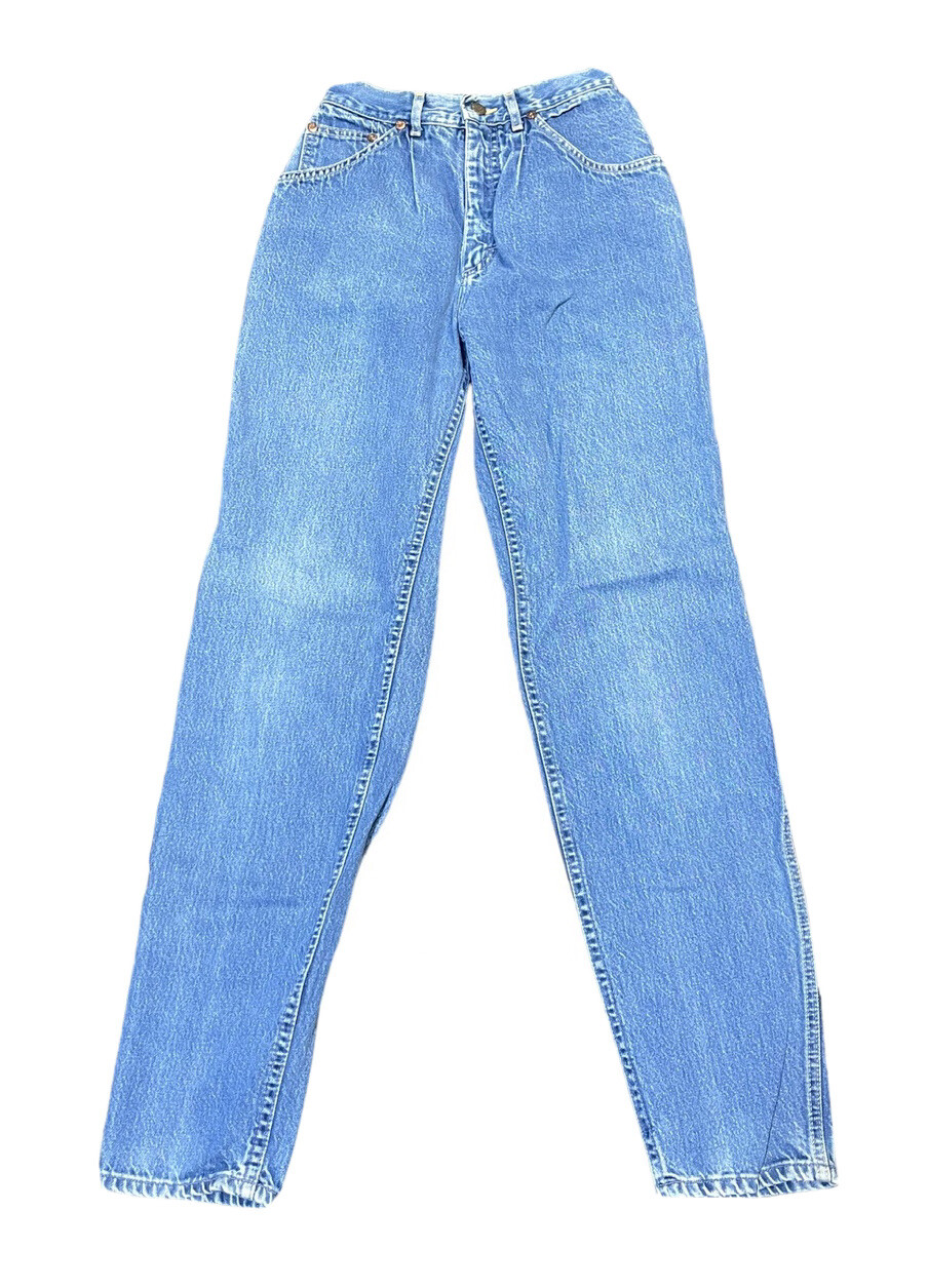 Vintage Lee 80’s High Waist Mom Jeans Size 7 (26”x31”) Pleated Front Tapered Leg