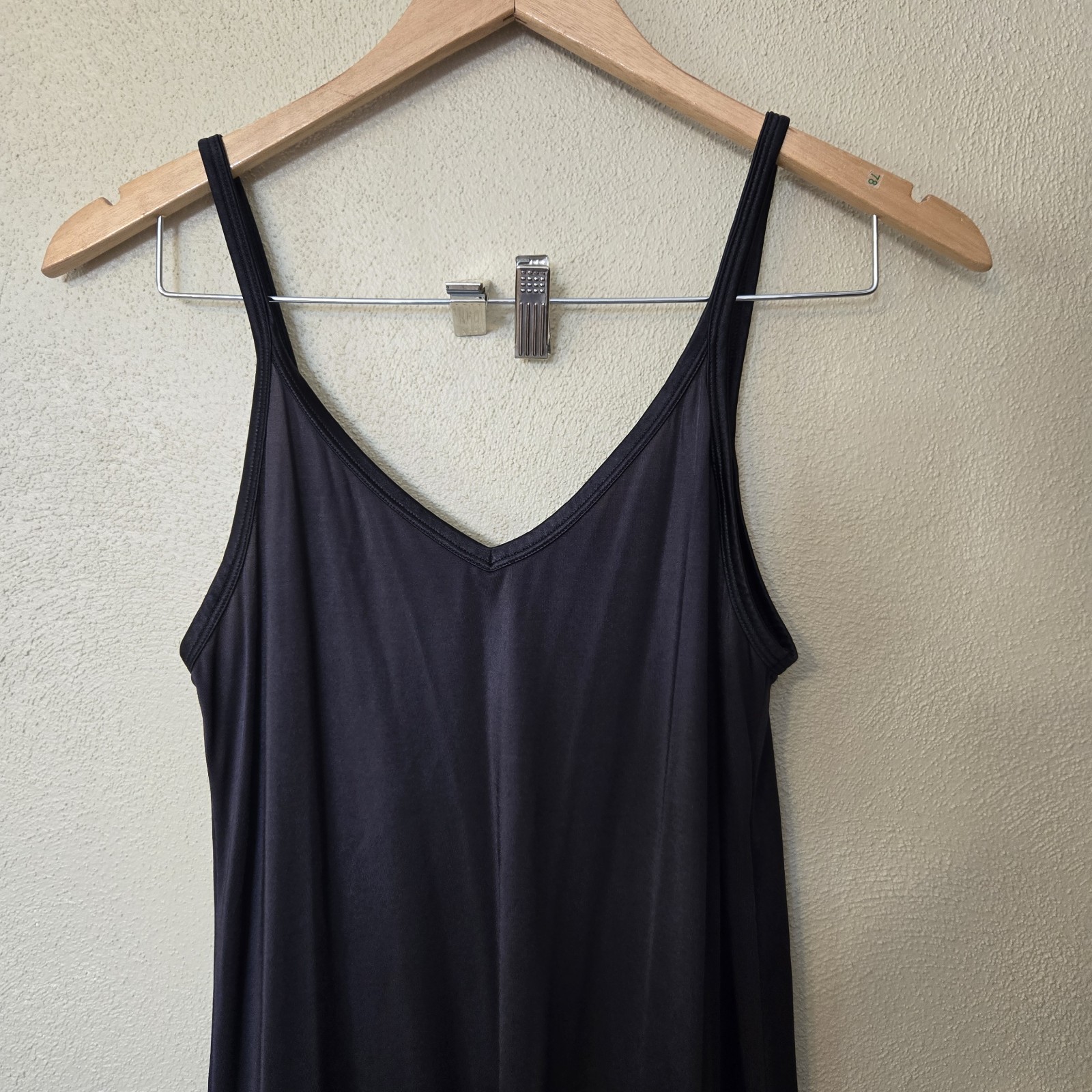 Vintage Vanity Fair Black Long Slip Dress Women Size 34 32″/40