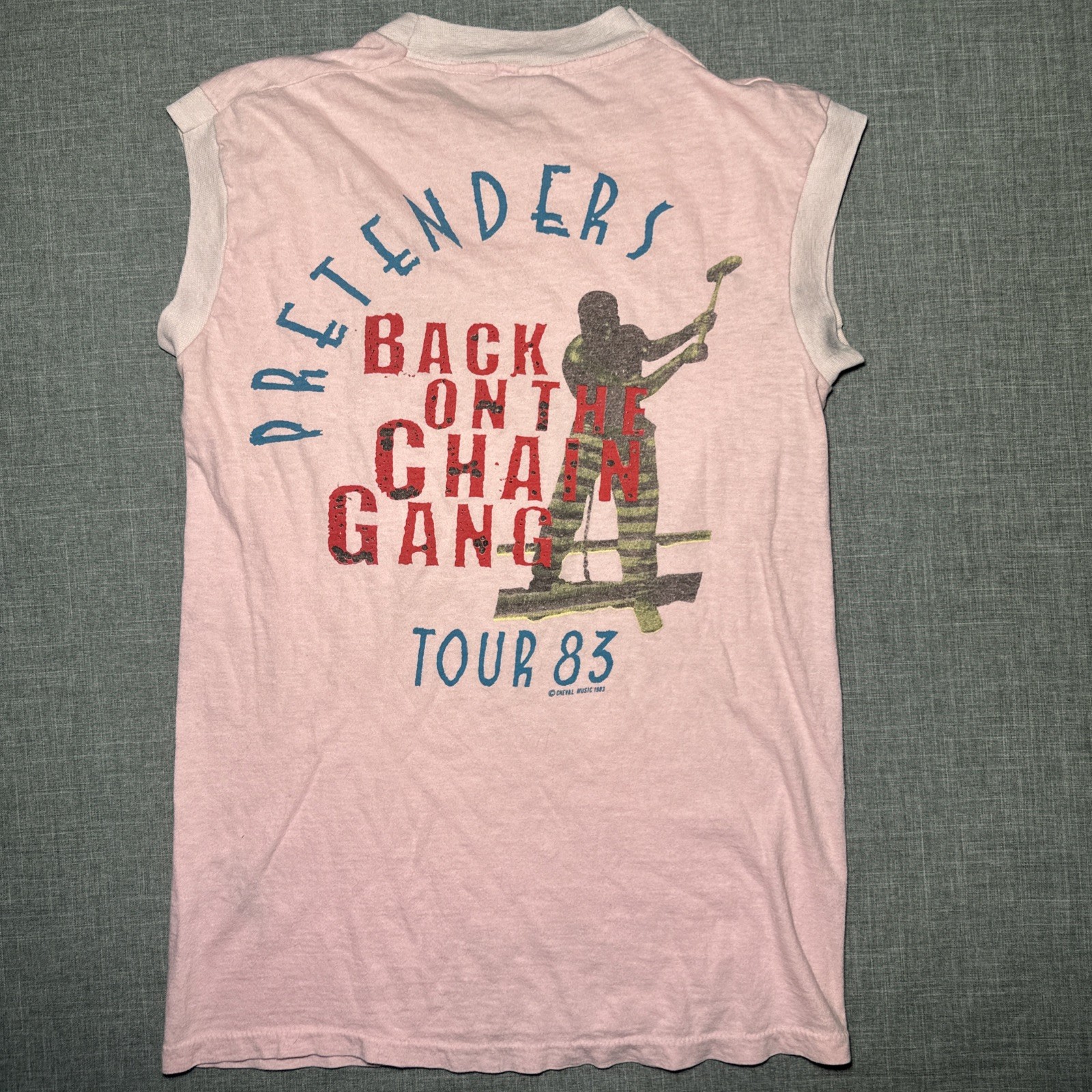 VTG Pretenders Back On The Chain Gang Tour Sleeveless Pink T-Shirt Screen Size S