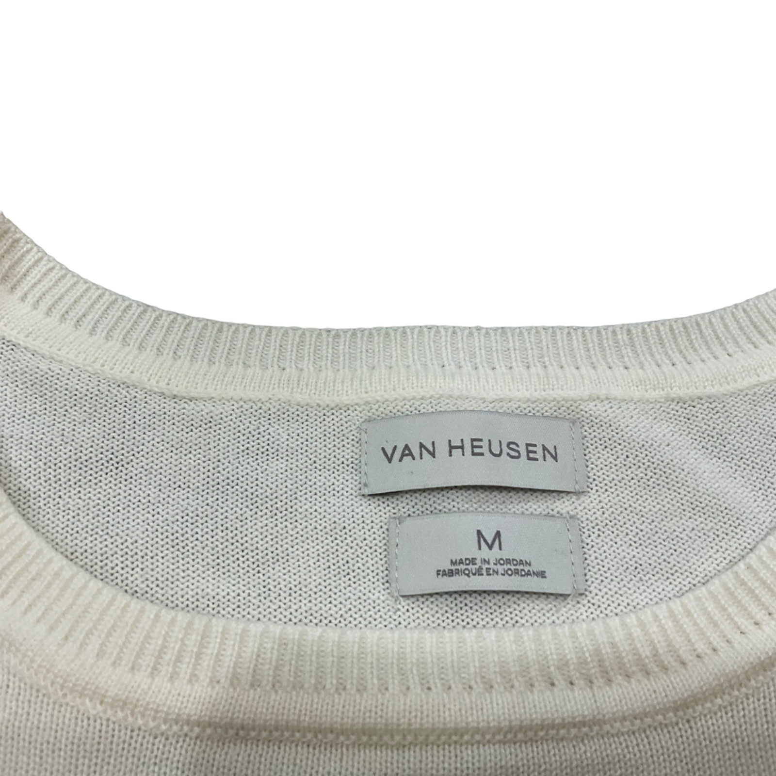 New VAN HEUSEN Cream white Multi-Color Stripe Acrylic Sweater Women’s Sz M y2k