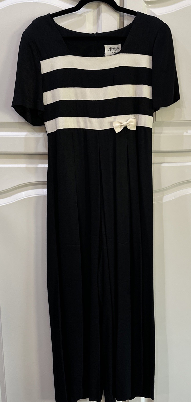 Vintage 80s Jumpsuit With Stripes And Bow Accents Womens