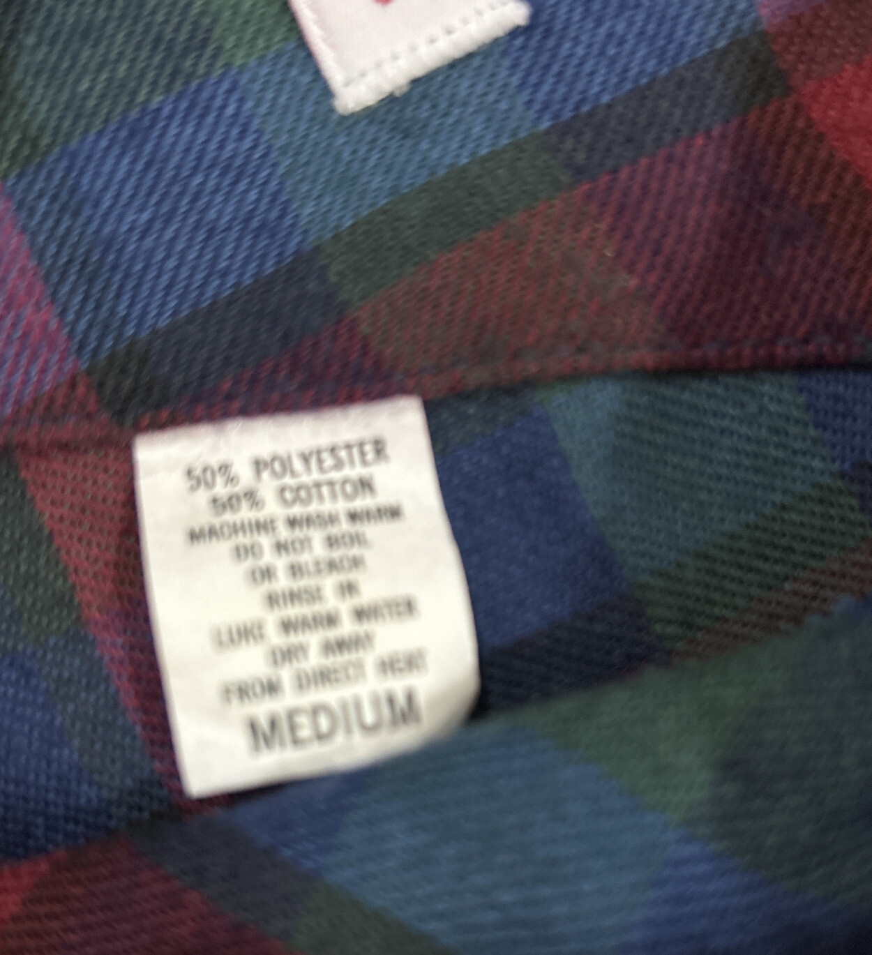 Vintage Plaid Long Nightgown Size Medium Lace Trim Full Length Brandywine