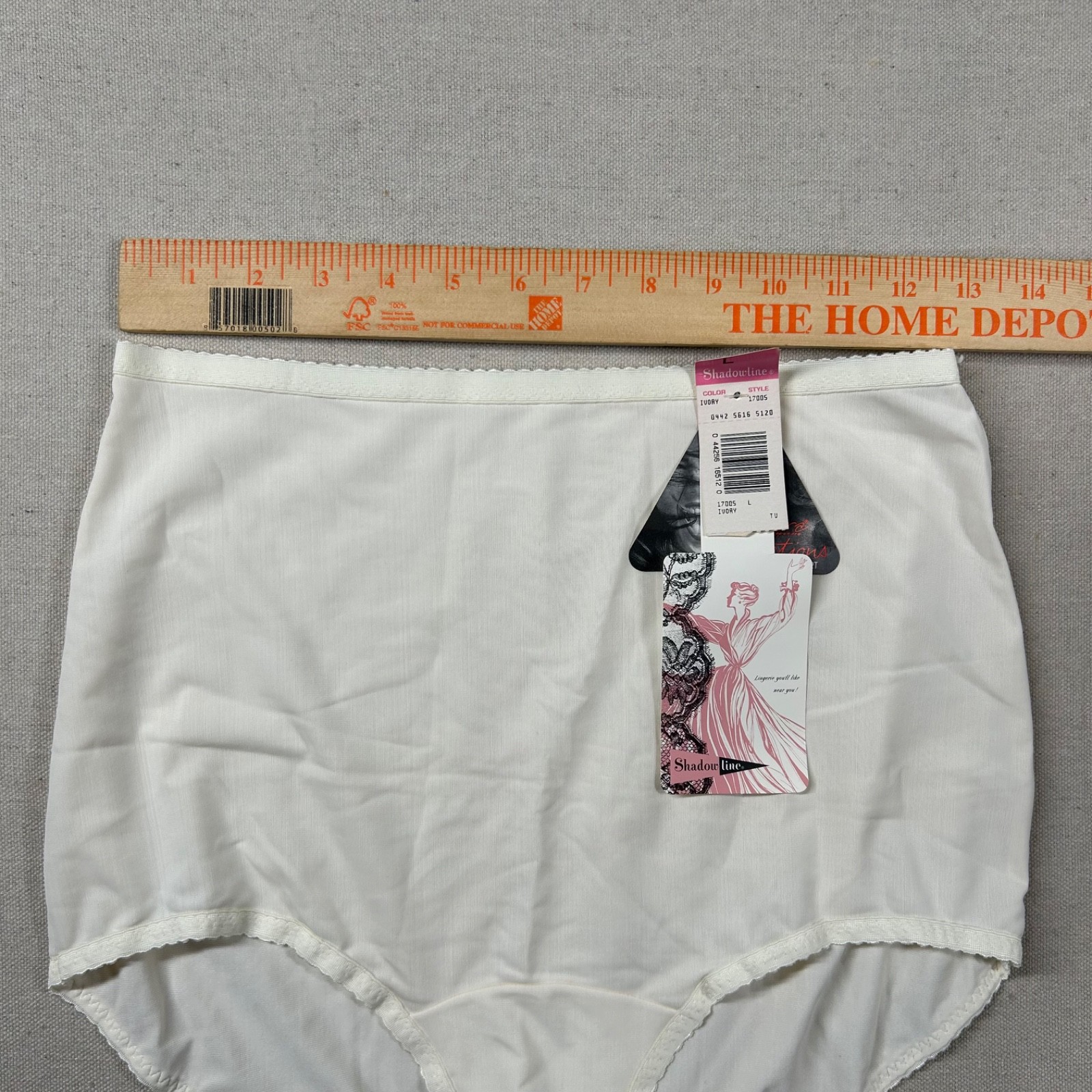 Vintage Shadowline Lingerie Womens L Nylon Lycra Ultralight Granny Panty 70s 80s