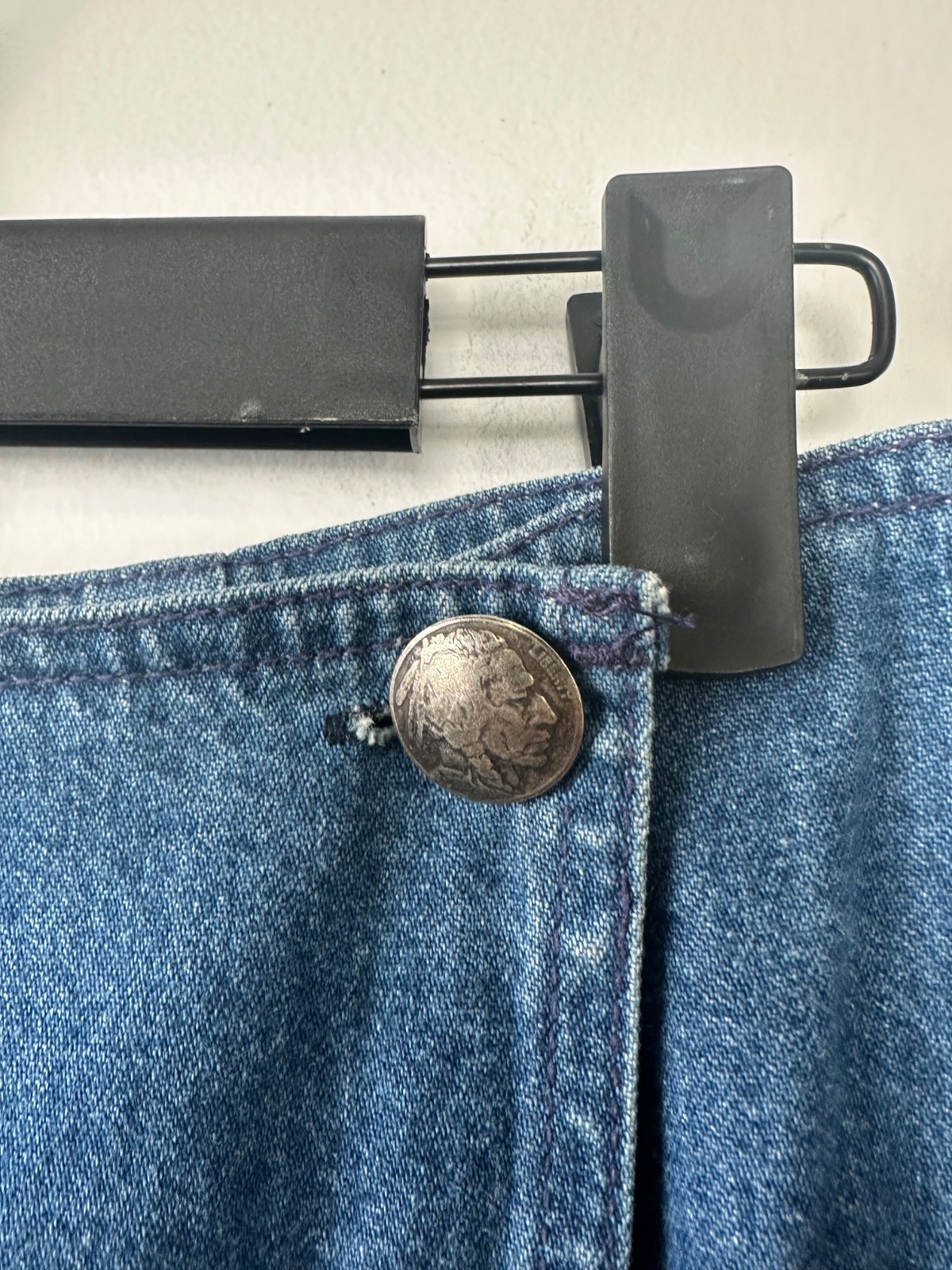 NWT Vintage Ralph Lauren Country 14 Denim Wrap Skirt 100% Cotton Blue Union A58