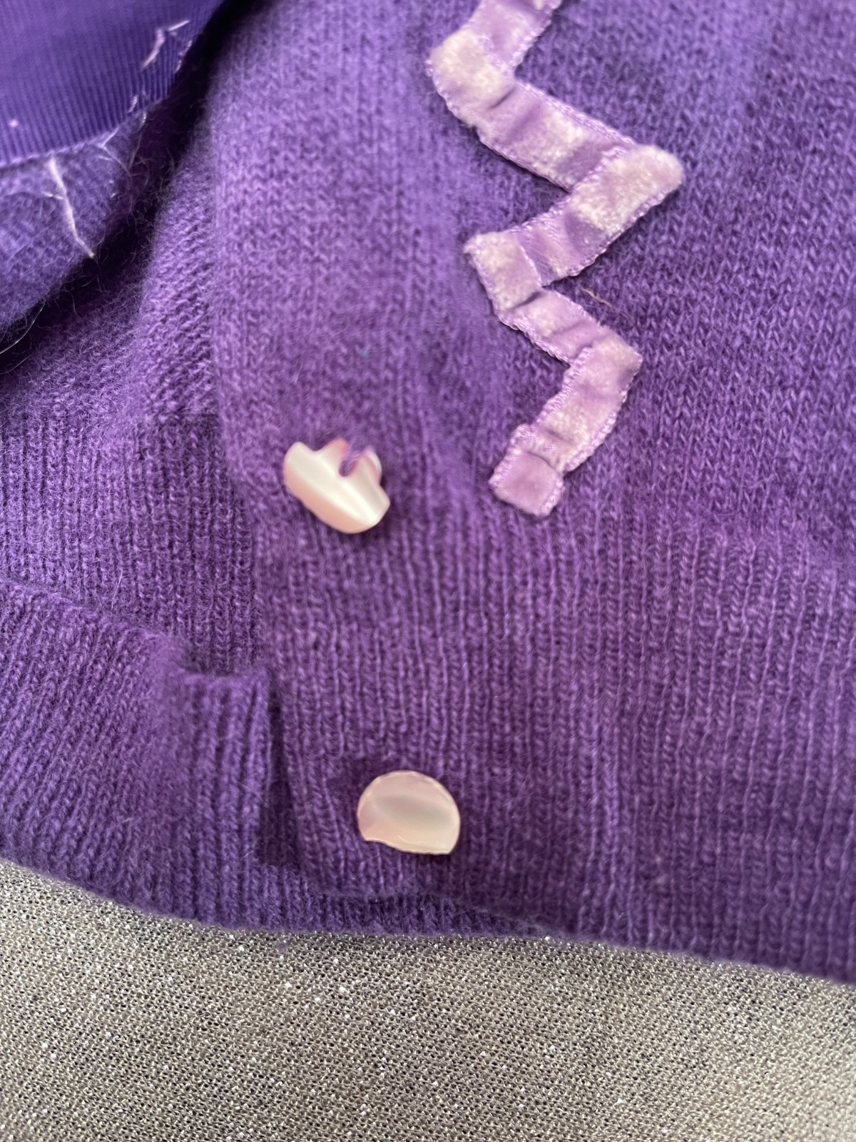Vintage 50s Purple Cardigan Size Small 1950s Retro Arcylic Rockabilly Pinup