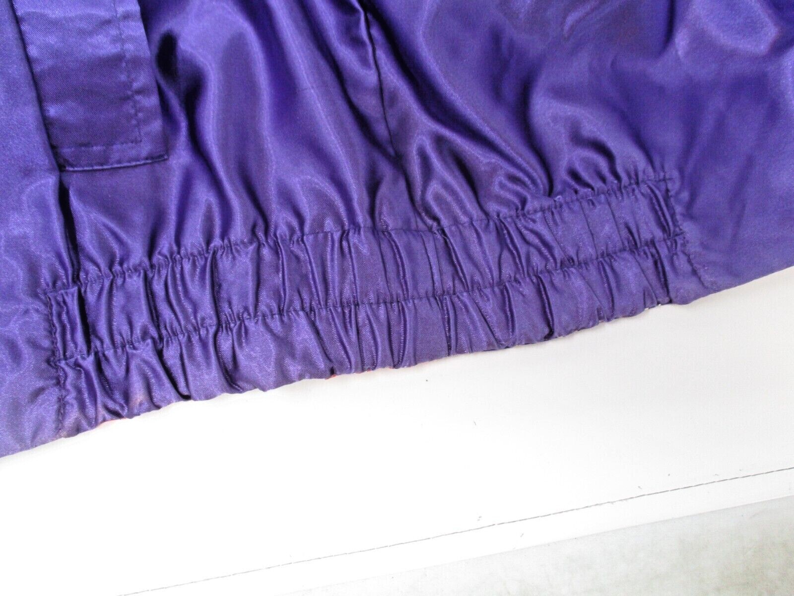 Vintage Purple Satin Jacket Womens Silver Floral Olympic Seoul one size 1980s