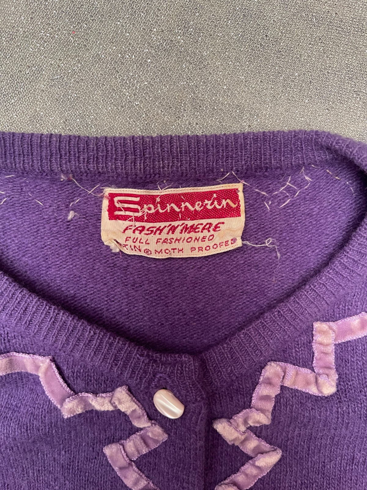Vintage 50s Purple Cardigan Size Small 1950s Retro Arcylic Rockabilly Pinup