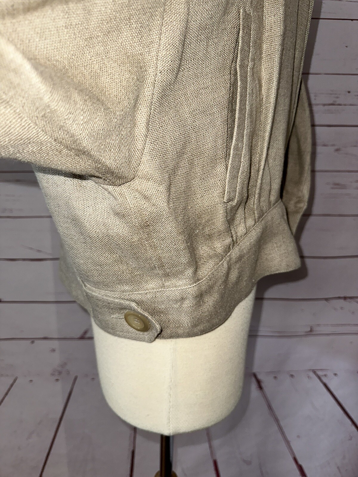 Vintage AMEN WARDY Made In France Size 42 Khaki Tan Knit Jacket 70s 80s Retro