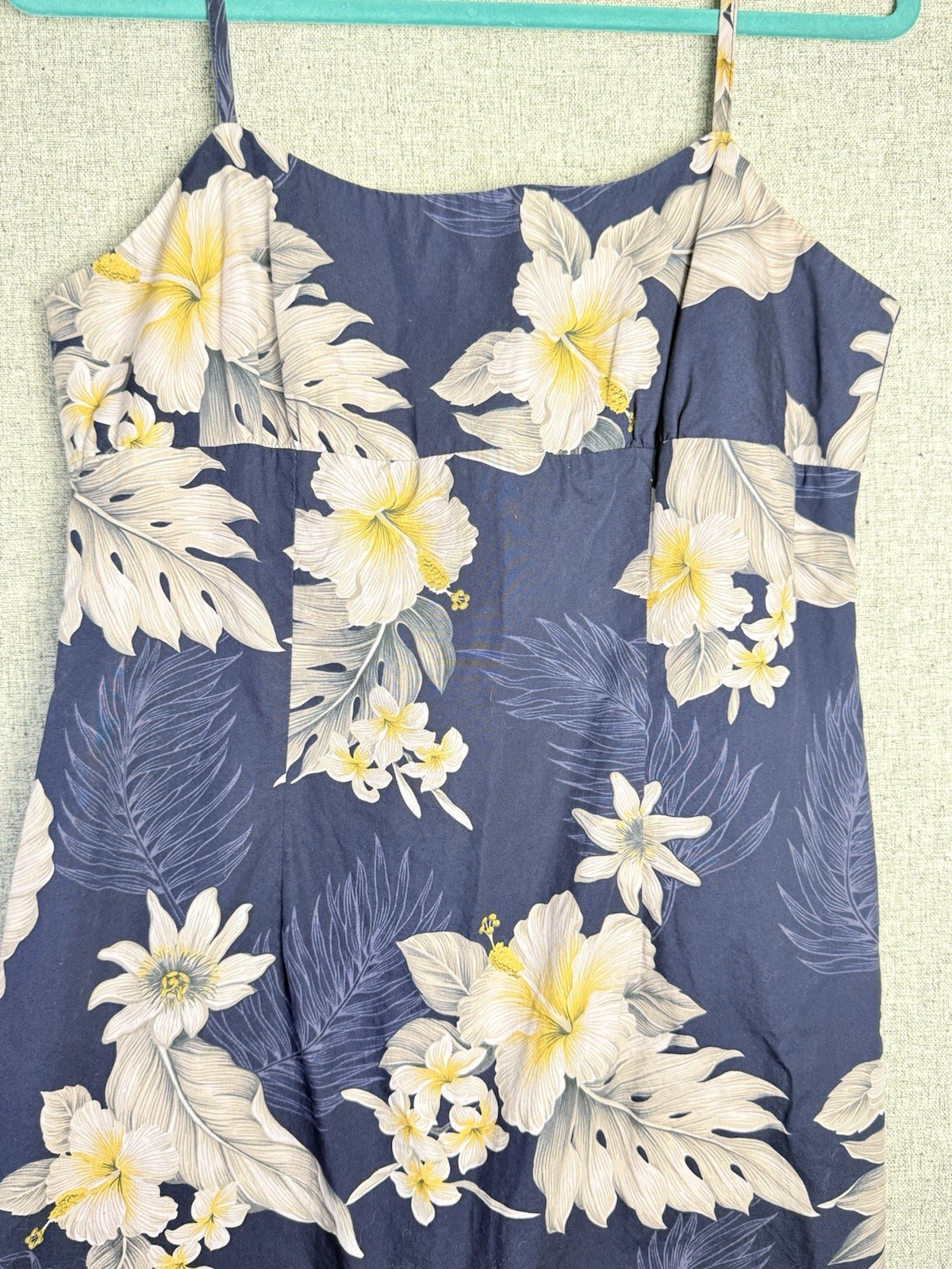 Vintage Hawaiian Blue Floral Strappy Dress w/Shirt Hibiscus Pacific Legend MED/L