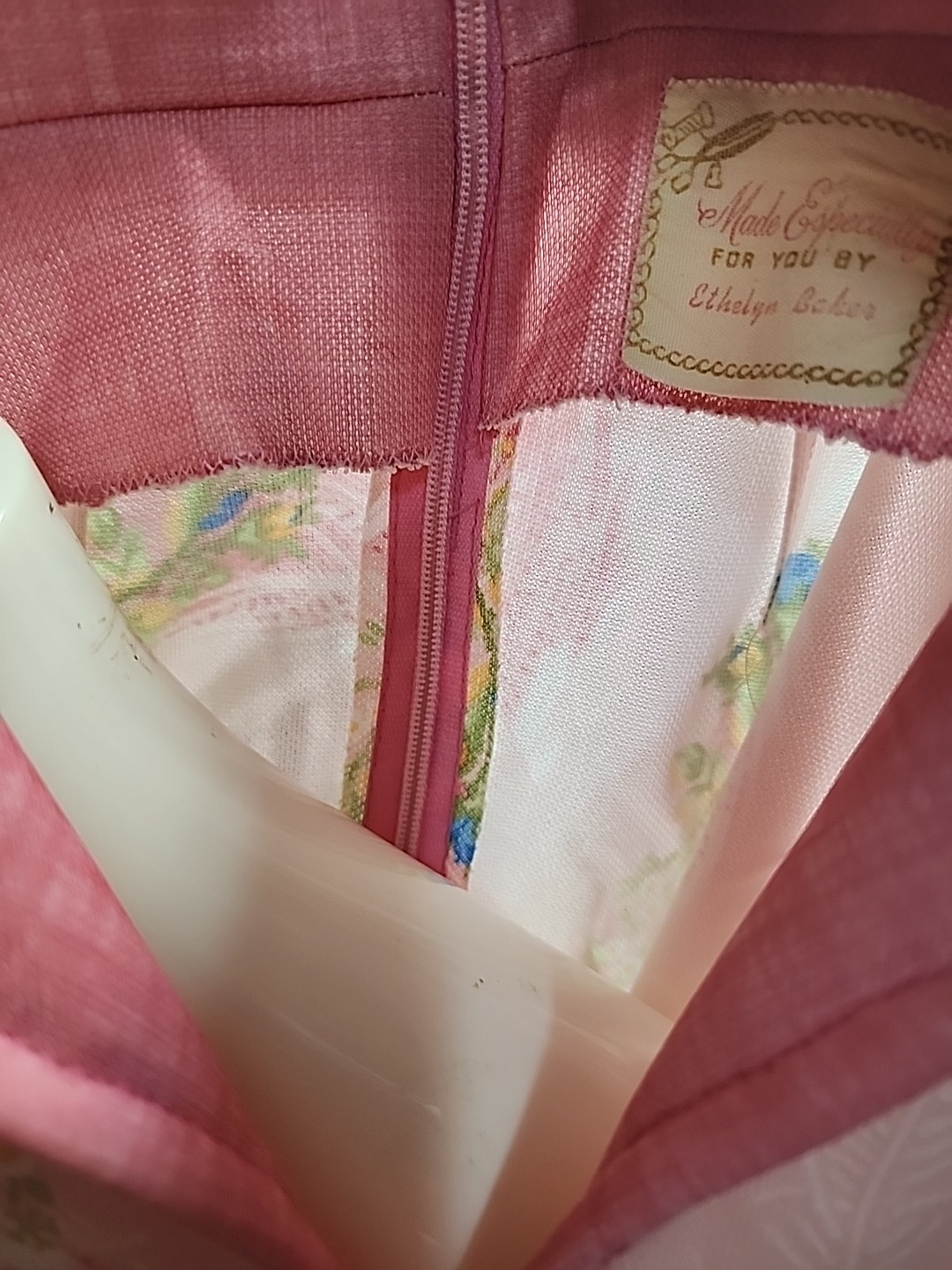 Vintage Custom Handmade 60-70s Pink Dress S/M Short Sleeve