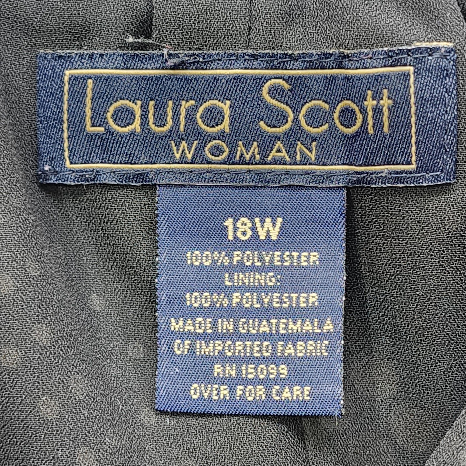 Vintage Laura Scott Skirt Womens 18W Black Tan Plaid Pull On Lined A-Line Casual