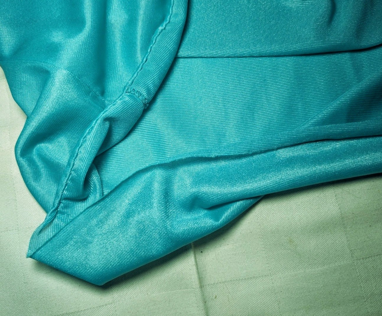 UNDERCOVER WEAR Turquoise White Lace Trim Sexy Maxi Nightgown Women’s Small VTG