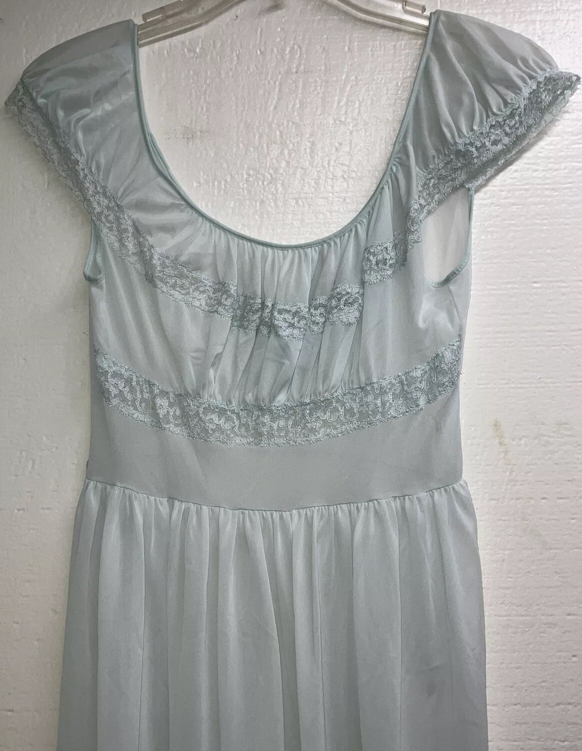 Carters Du Pon Nylon Vintage Pastel Blue Sz 9 Bust 33 Junior Girl Nightgown PO