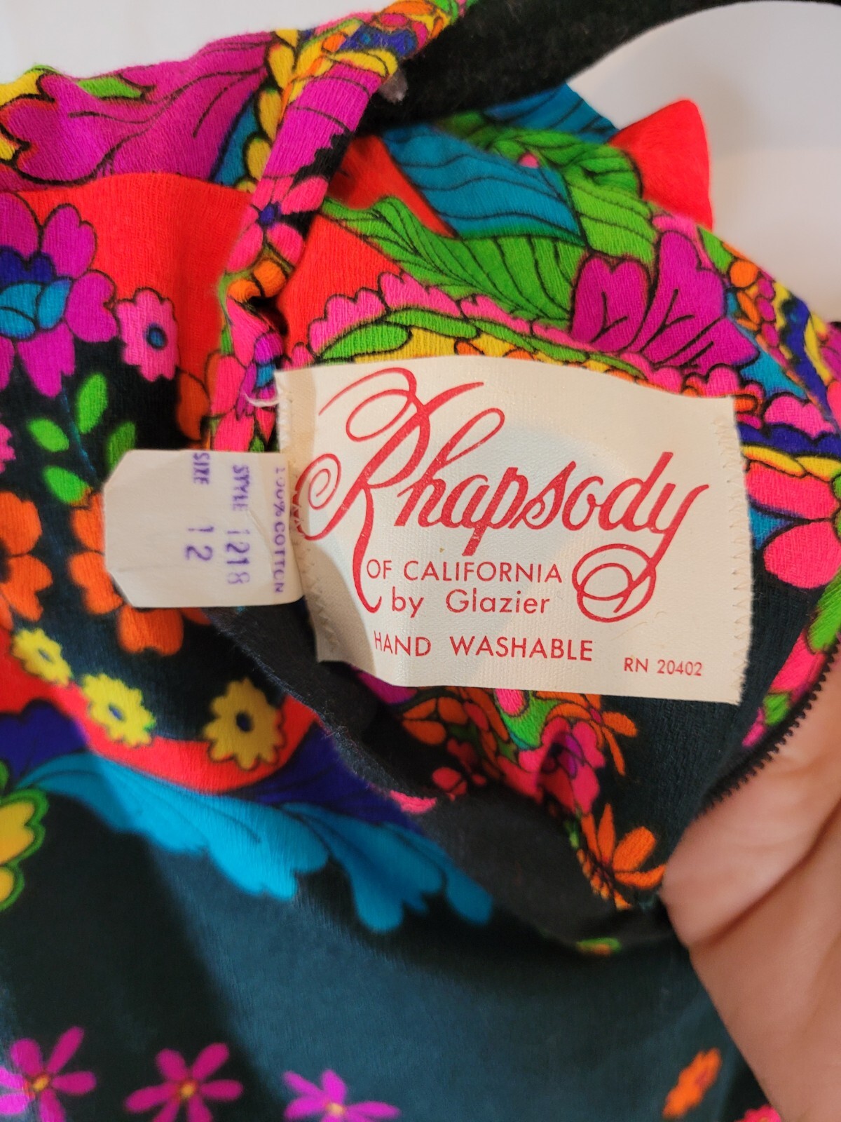 Rhapsody by Glazier Vintage Maxi Bright Floral Pattern Size 12