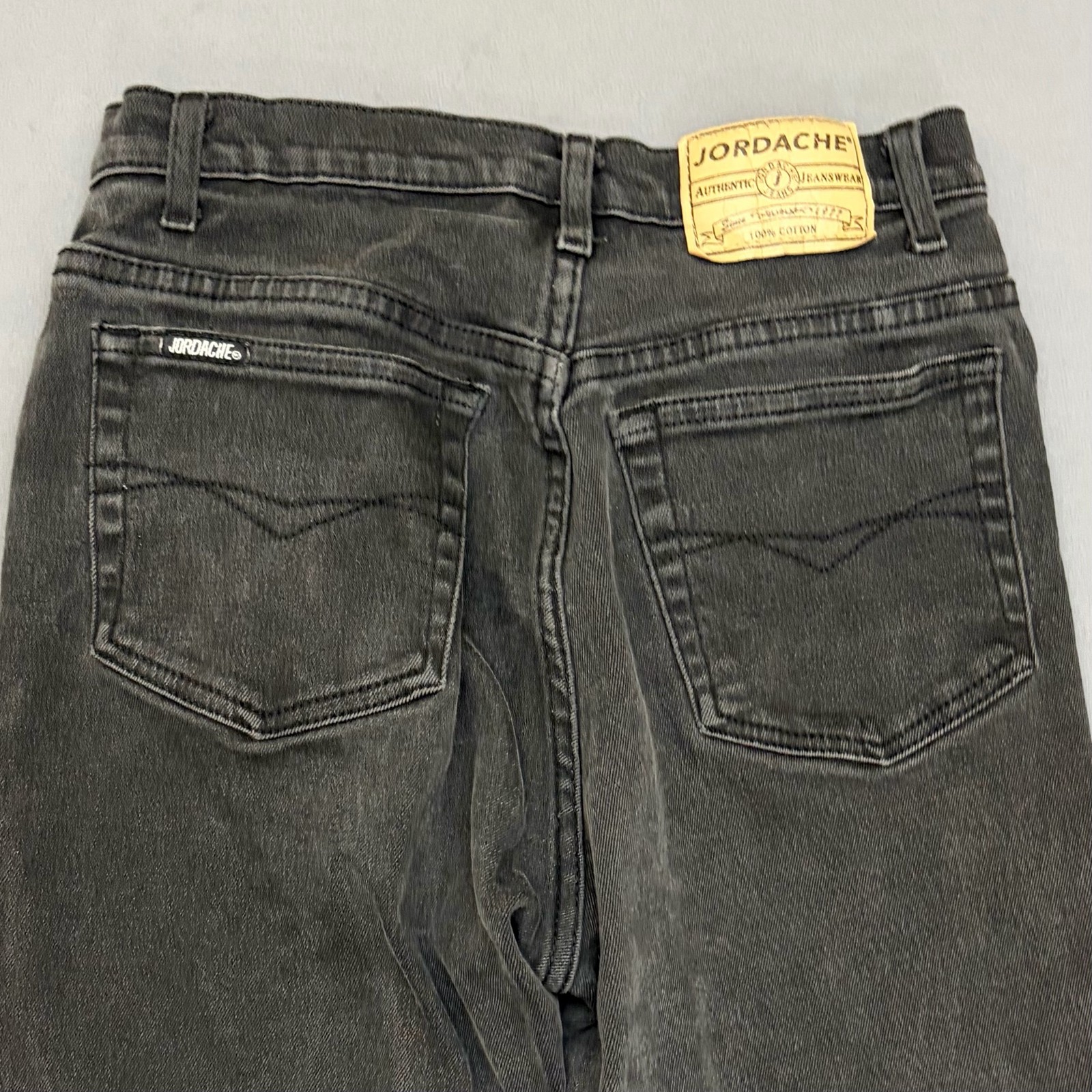 Jordache Womens Black 26×28 Denim Jeans High Rise Tapered Mom Pants