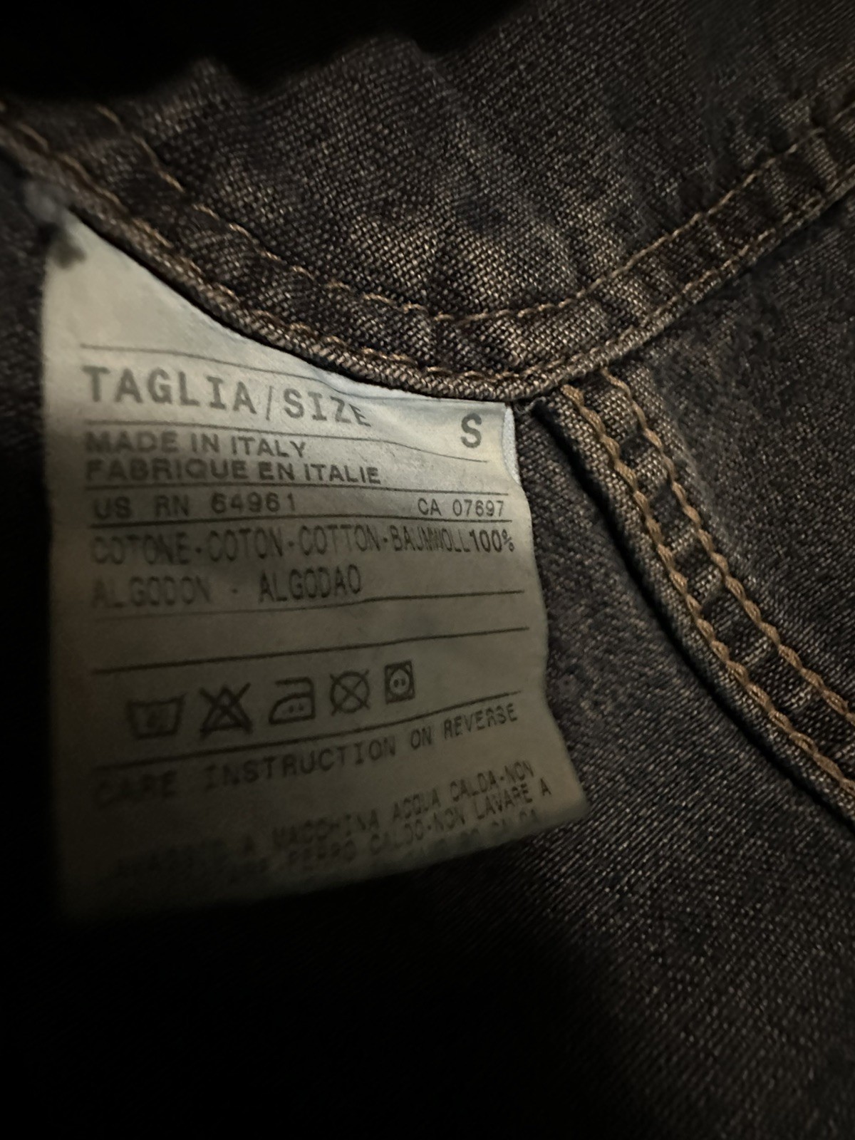 Vintage Sisley Denim Jacket Made in Italy Blue Jean Trucker Jacket Italian Sz S