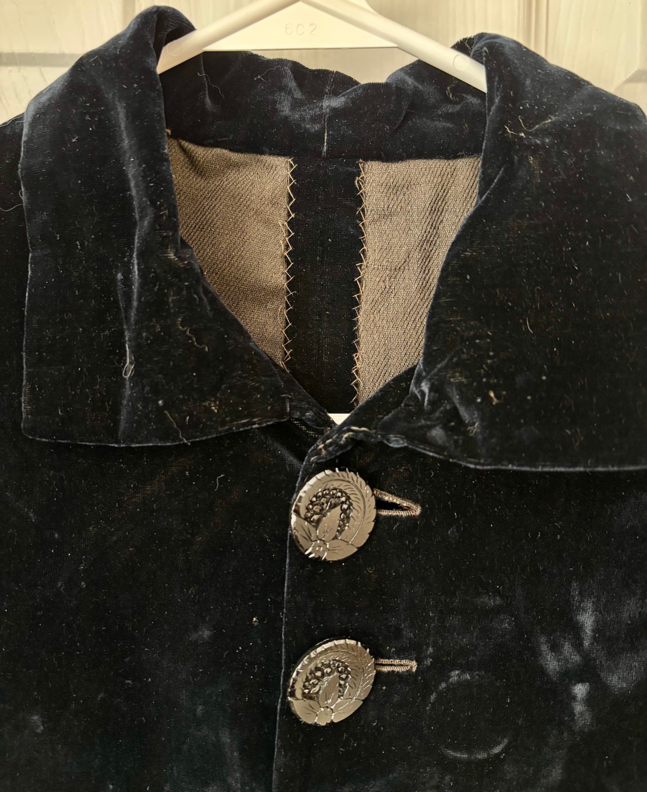 Antique Victorian Black Velvet Fitted Jacket Bustle Era Tailored Coat w/ Pleated