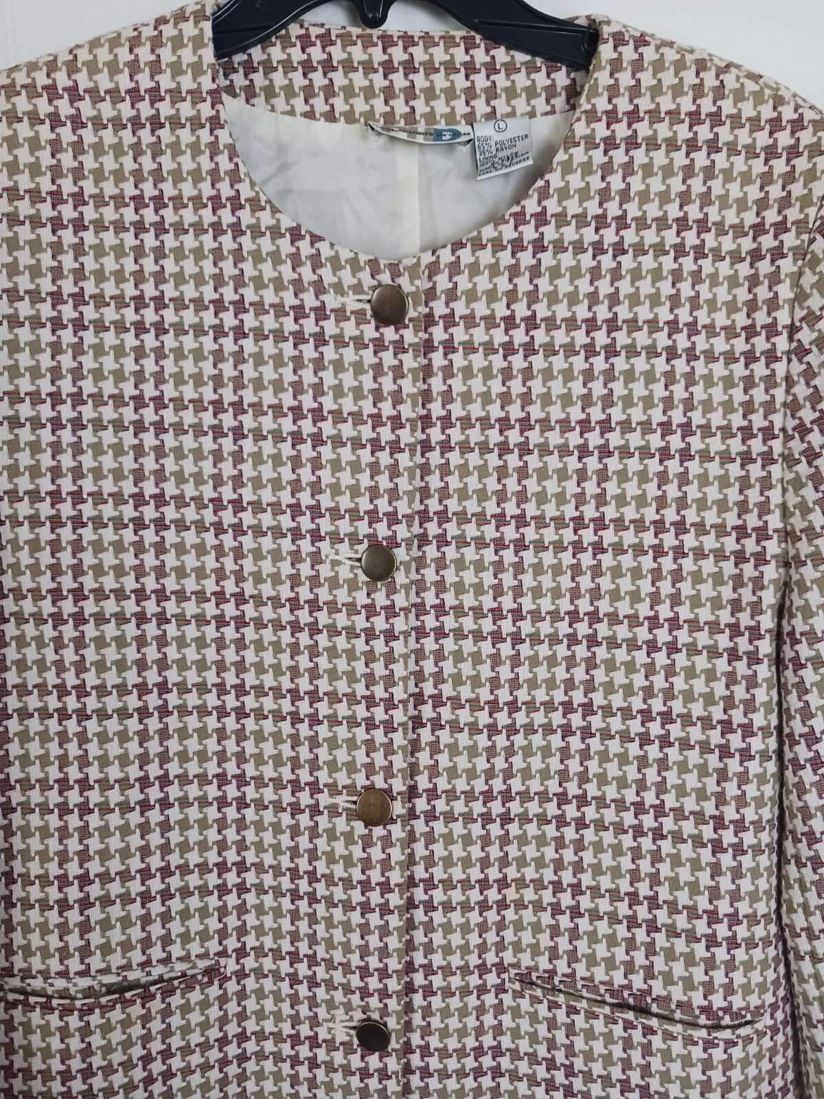 Vintage Paul Harris Design Lined Blazer Women’s Size L Hounds Tooth