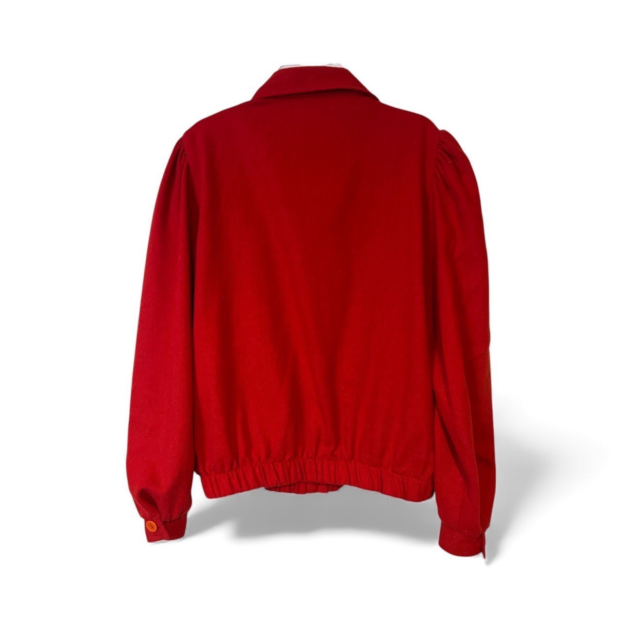Red Vintage Women’s Jacket Medium You Babes by Fritzi Wool Blend Pleaded Shoulde