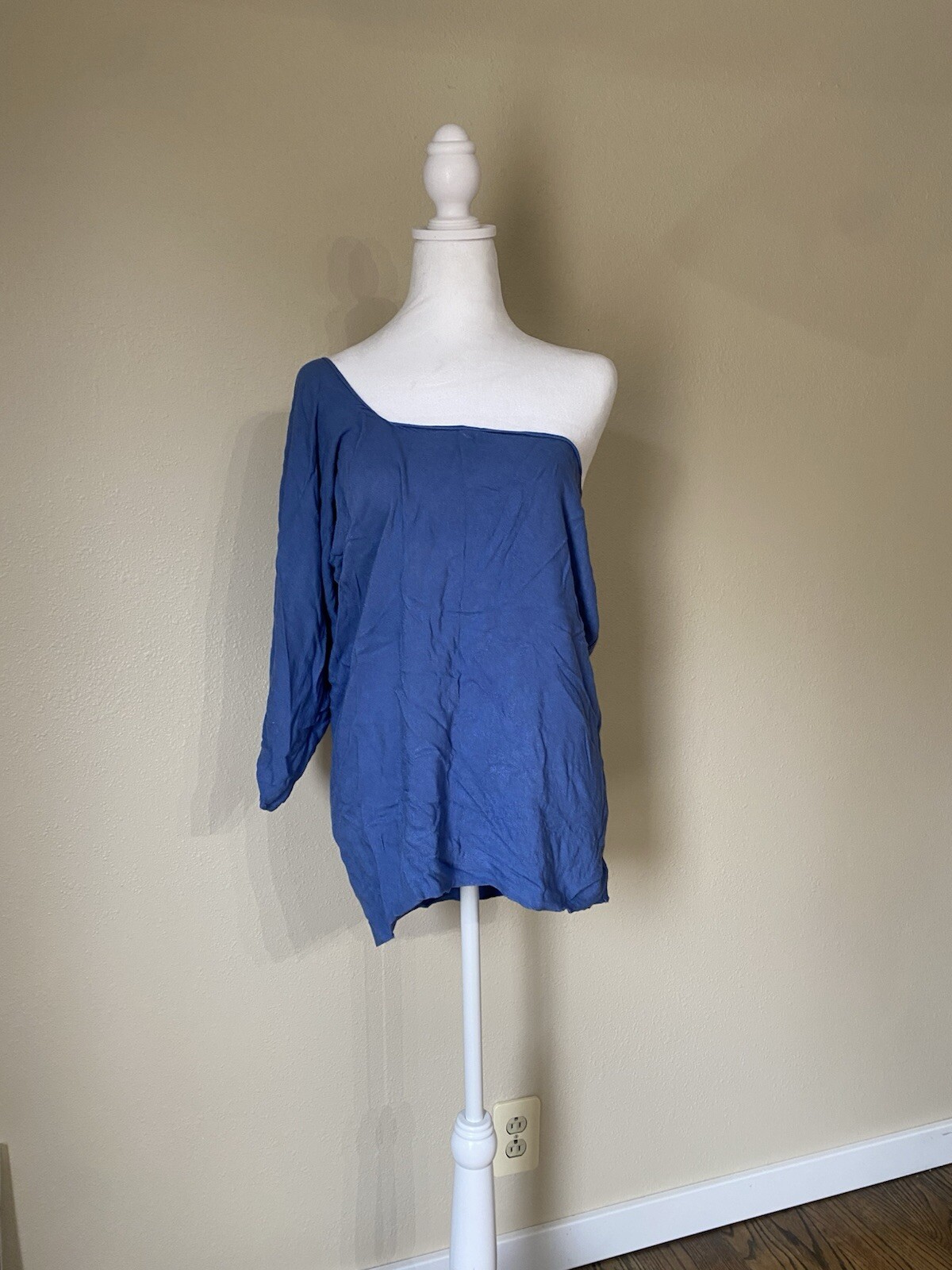 Vintage Moroccan 1980s Laise Adzer One Shoulder Top Loose Boho Chic