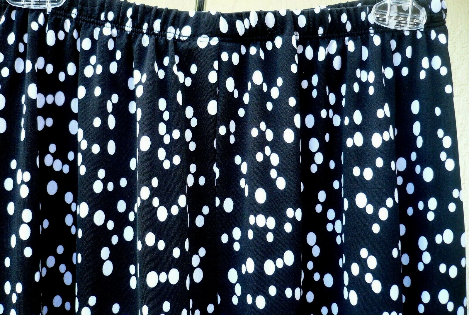 VTG BON WORTH USA MADE S P POLKA DOT CIRCLES SECRETARY SKIRT SILKY ALINE WOMEN