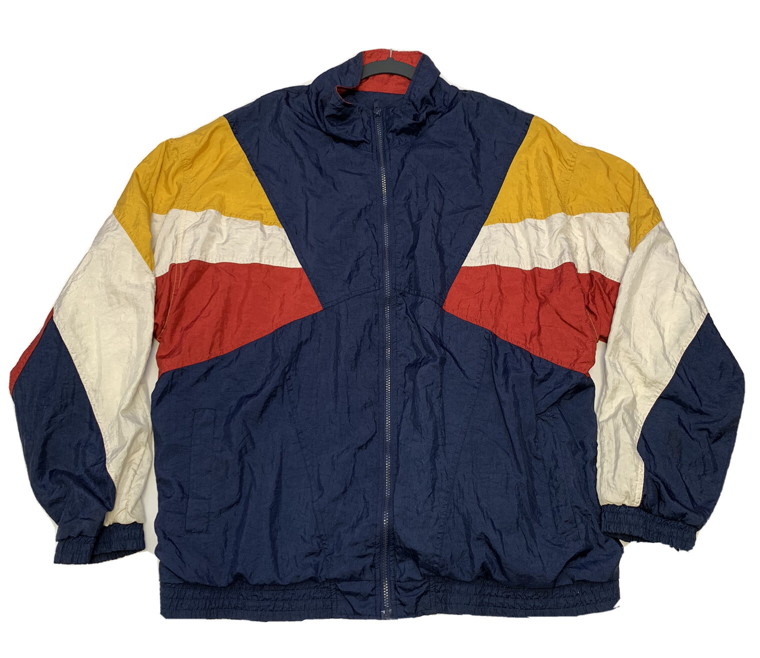 Vtg Lavon Jacket XL Nylon Windbreaker Red Blue White Yellow 80s 90s Fresh Prince