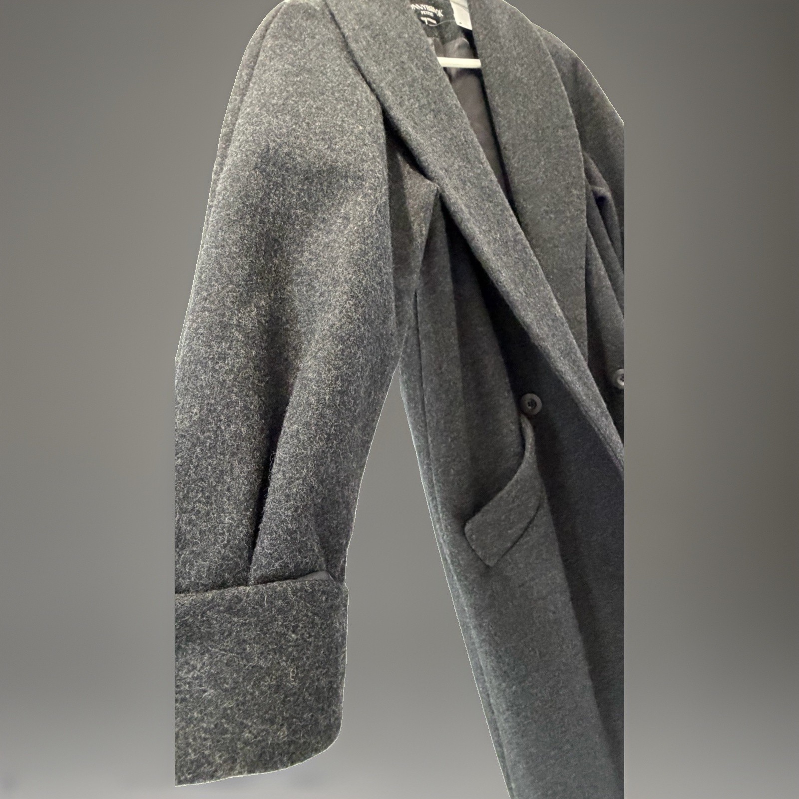 Vintage Donnybrook 100%Wool Coat Petite Small Charcoal Gray Made inUkraine EUC