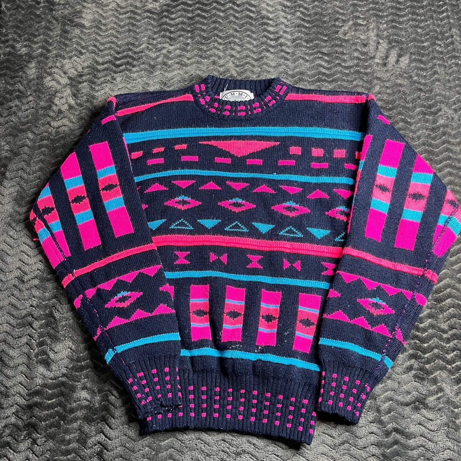 Vintage 1990s Sweater Summit County Women’s S Pink Colorful Vtg 90s
