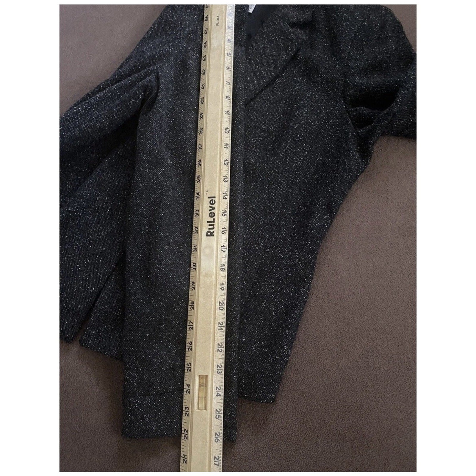 Vintage Quiet Luxury Textured Blazer Wool Blend Tailored Jacket 18”